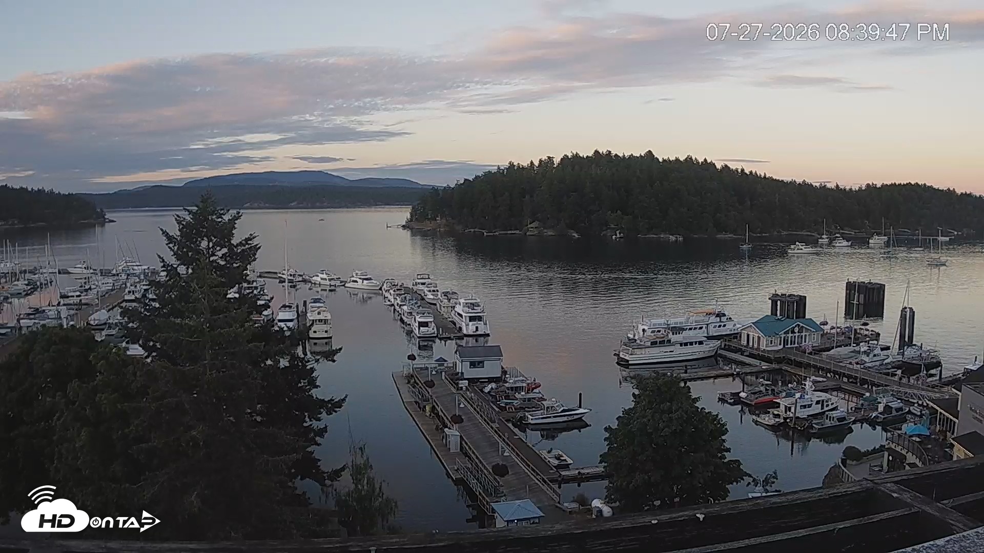 Snapshot of Friday Harbor - San Juan Island Live Webcam taken Jul 27, 2026, 8:40pm PDT