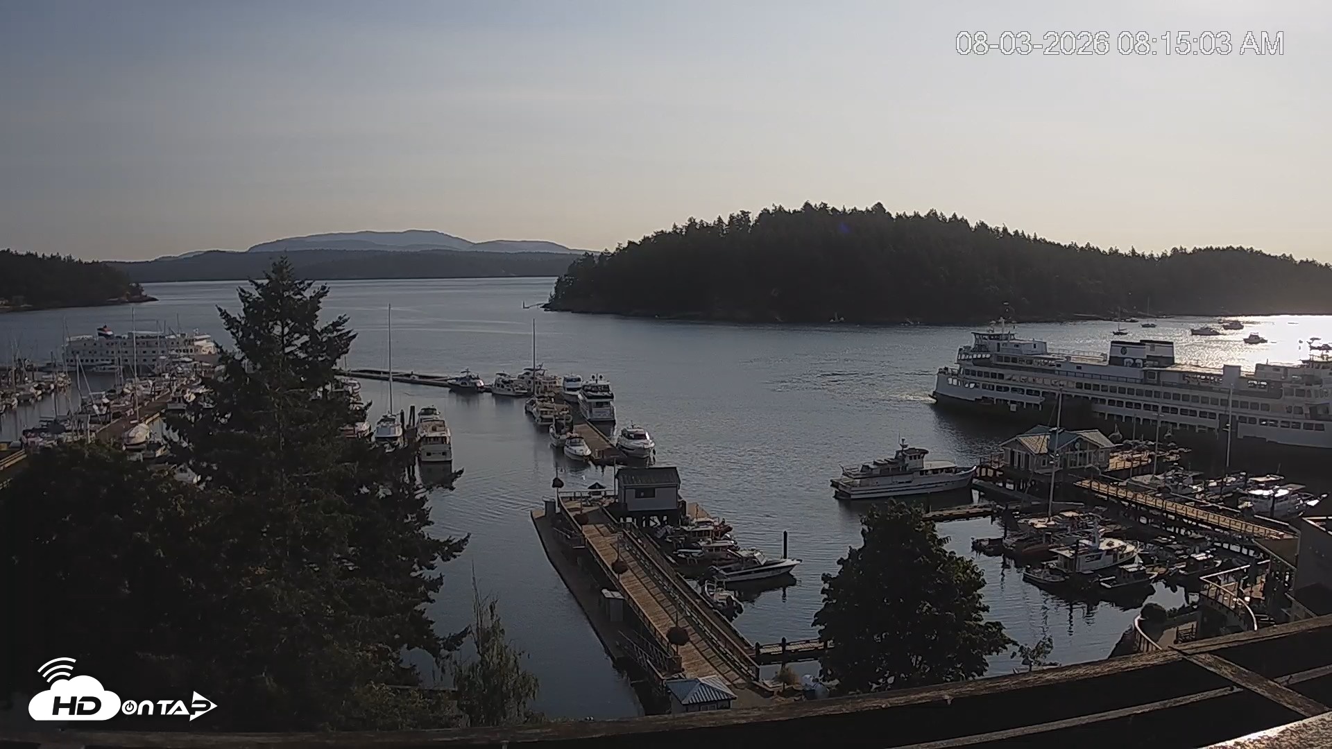 Snapshot of Friday Harbor - San Juan Island Live Webcam taken Aug 3, 2026, 8:15am PDT