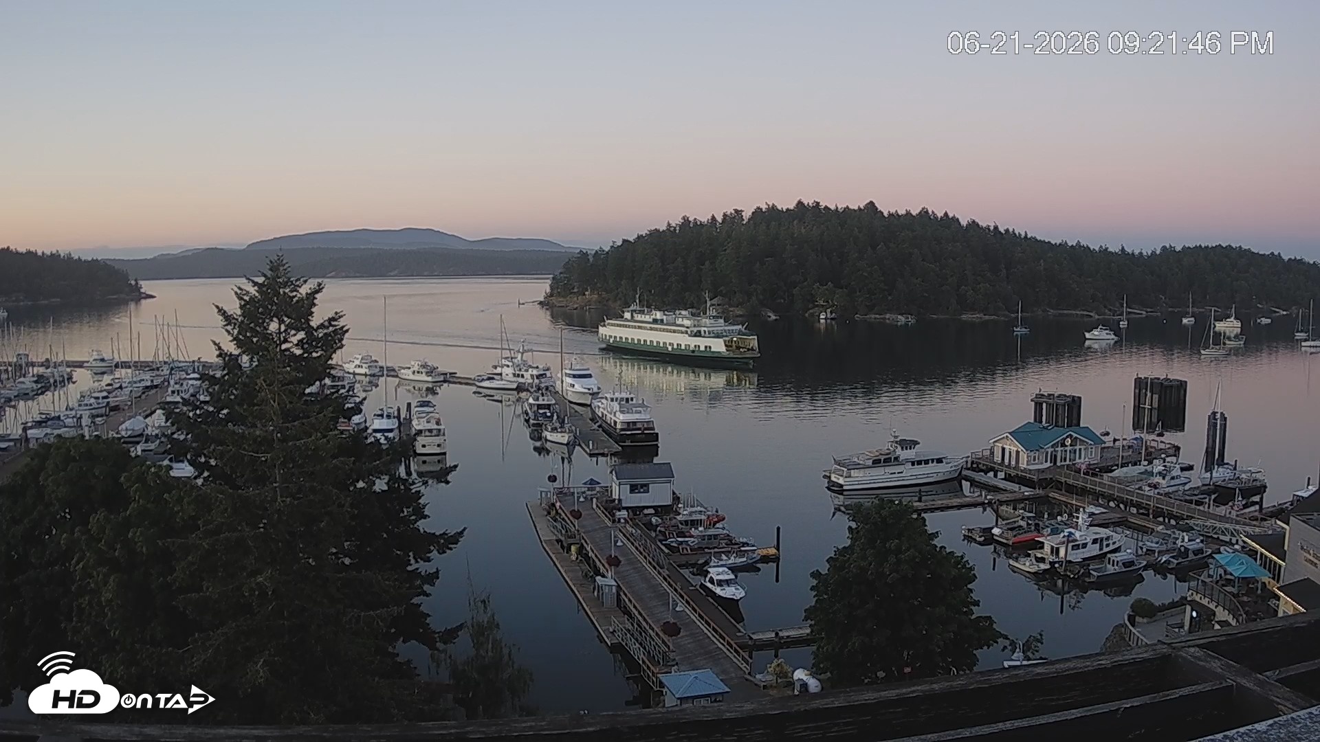 Snapshot of Friday Harbor - San Juan Island Live Webcam taken Jun 21, 2026, 9:22pm PDT