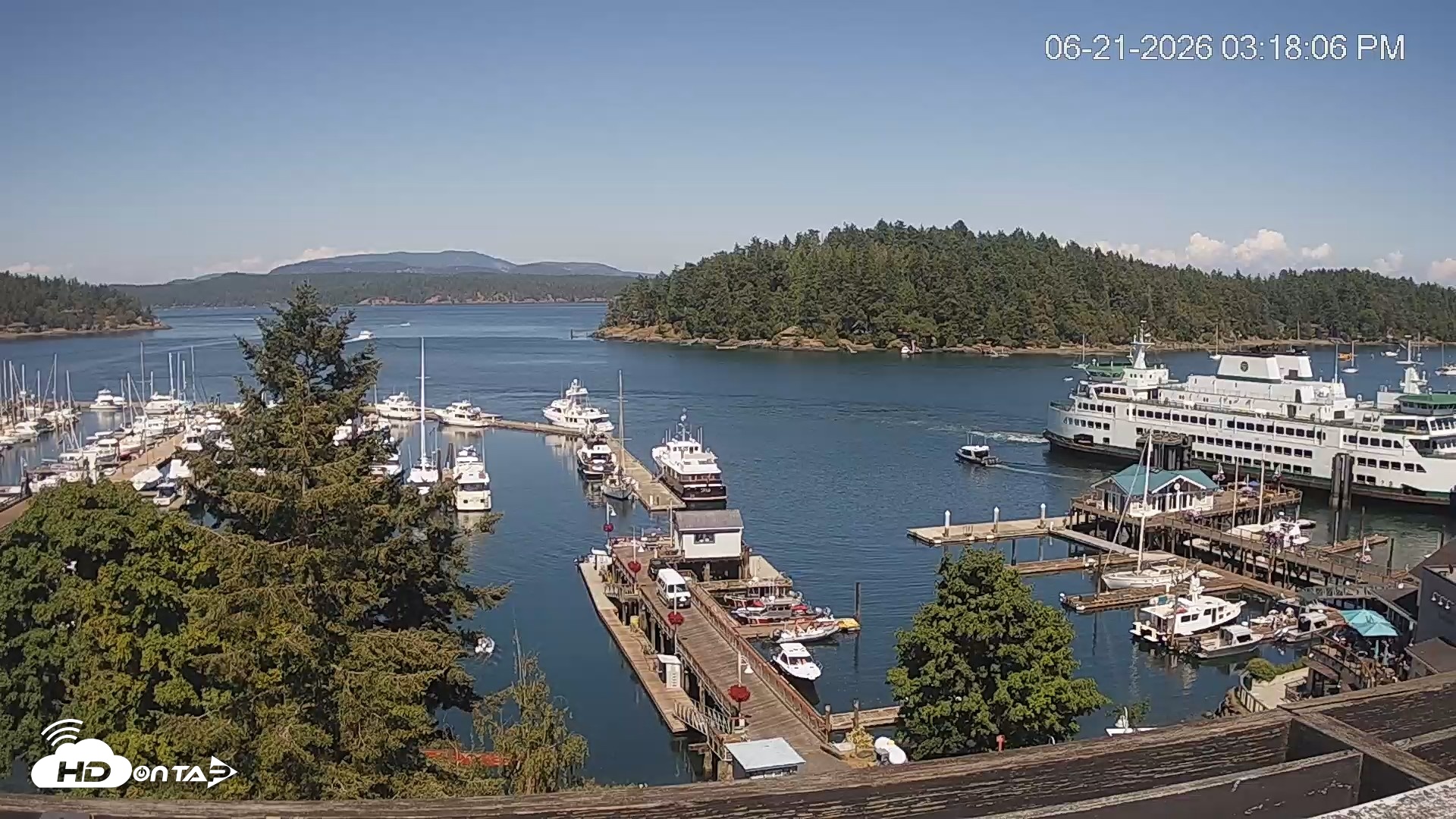 Snapshot of Friday Harbor - San Juan Island Live Webcam taken Jun 21, 2026, 3:18pm PDT