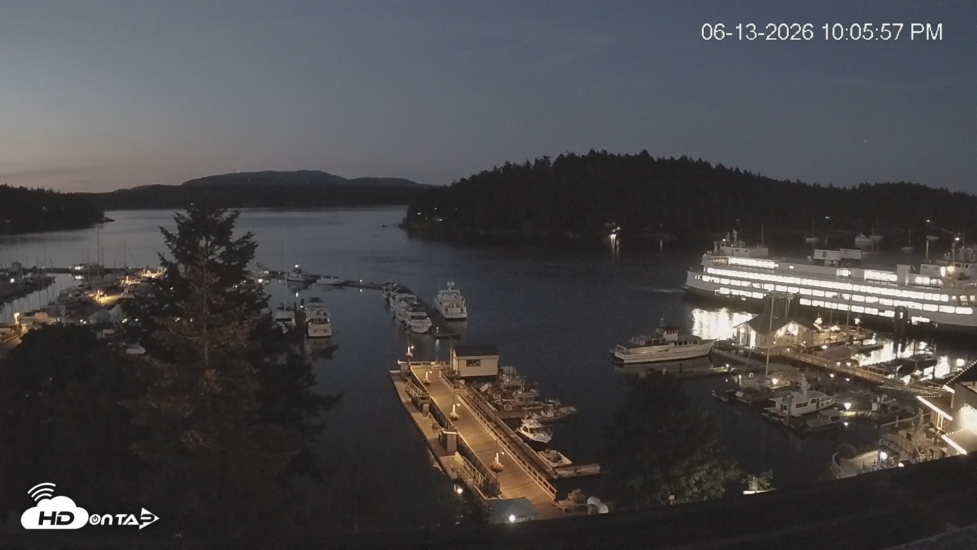 Snapshot of Friday Harbor - San Juan Island Live Webcam taken Jun 13, 2026, 10:07pm PDT