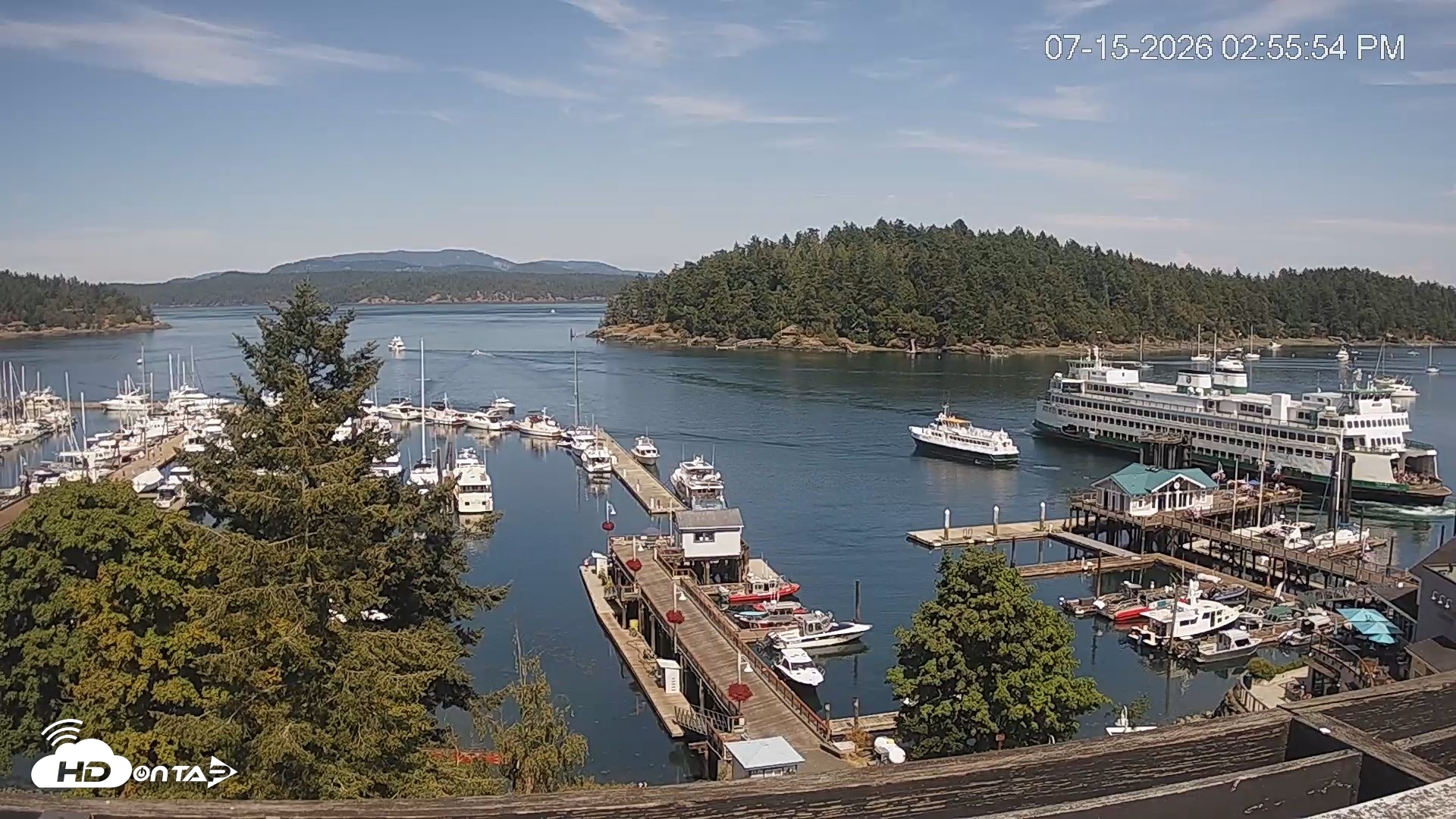 Snapshot of Friday Harbor - San Juan Island Live Webcam taken Jul 15, 2026, 2:56pm PDT