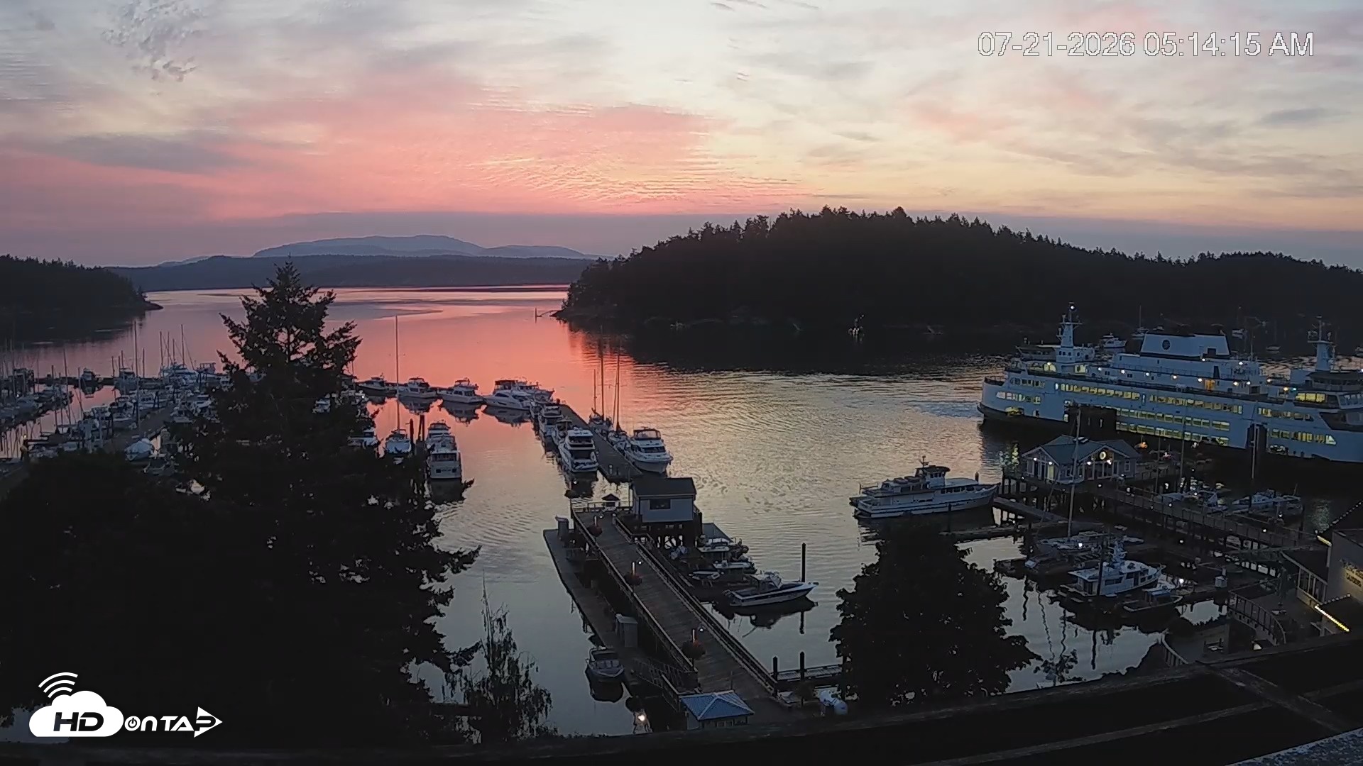 Snapshot of Friday Harbor - San Juan Island Live Webcam taken Jul 21, 2026, 5:15am PDT