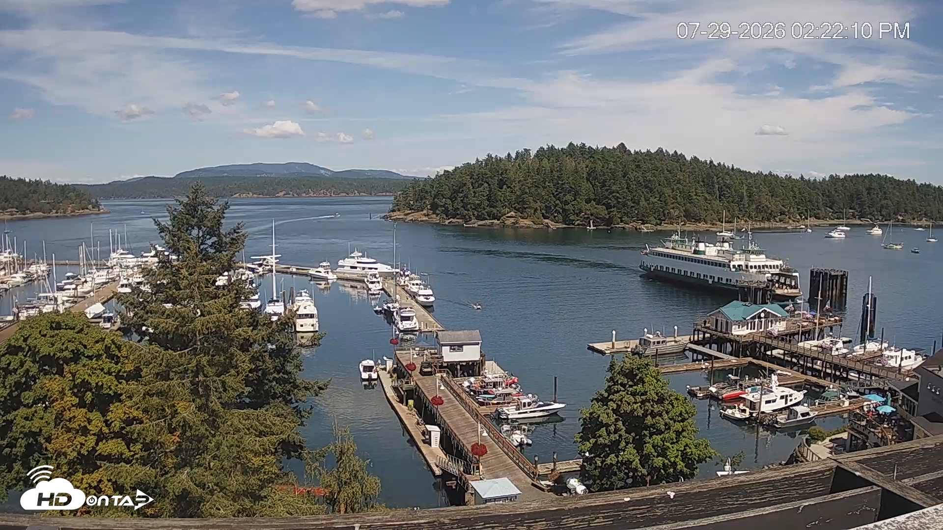Snapshot of Friday Harbor - San Juan Island Live Webcam taken Jul 29, 2026, 2:22pm PDT