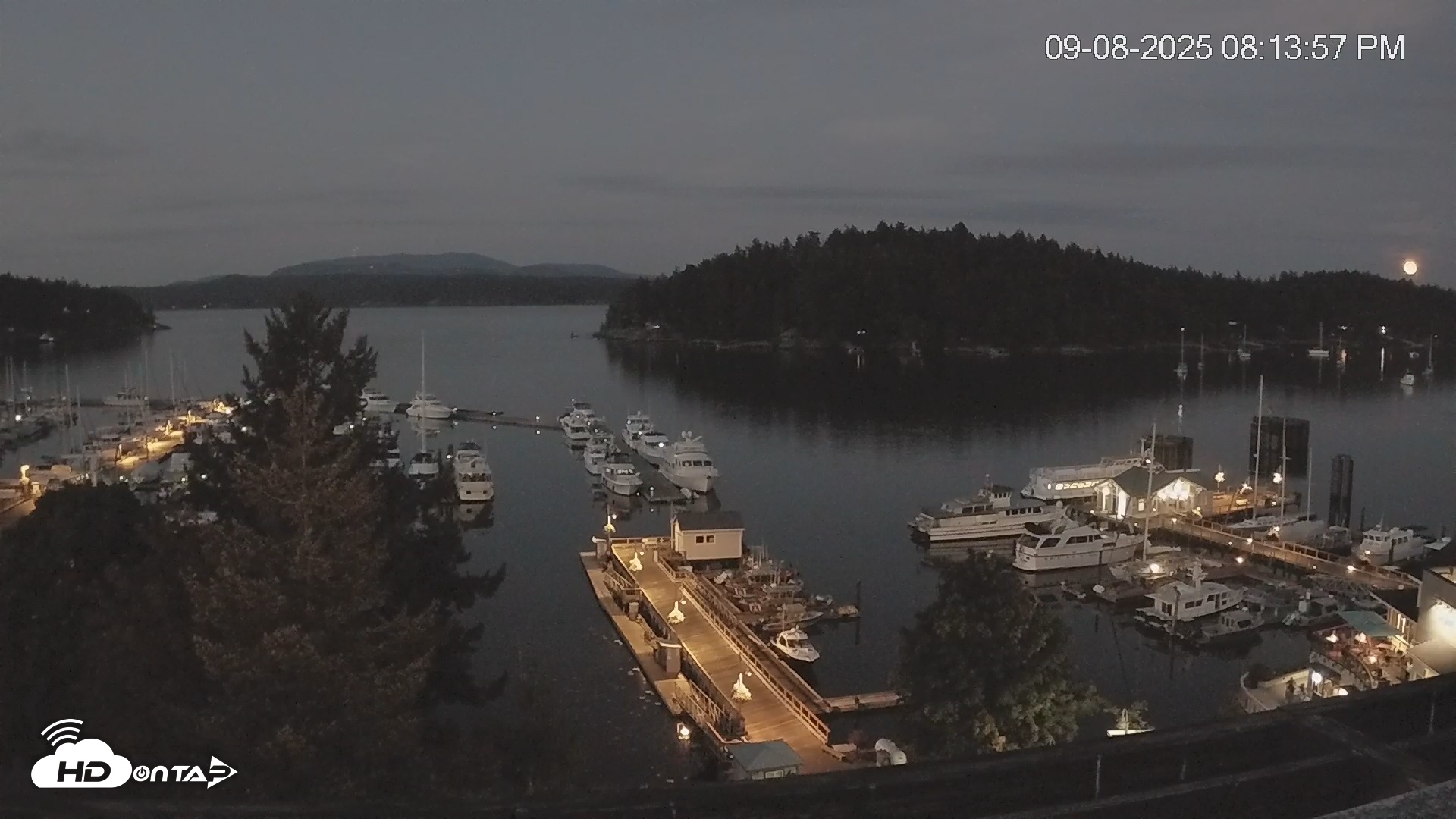 Snapshot of Friday Harbor - San Juan Island Live Webcam taken Sep 8, 2025, 8:14pm PDT