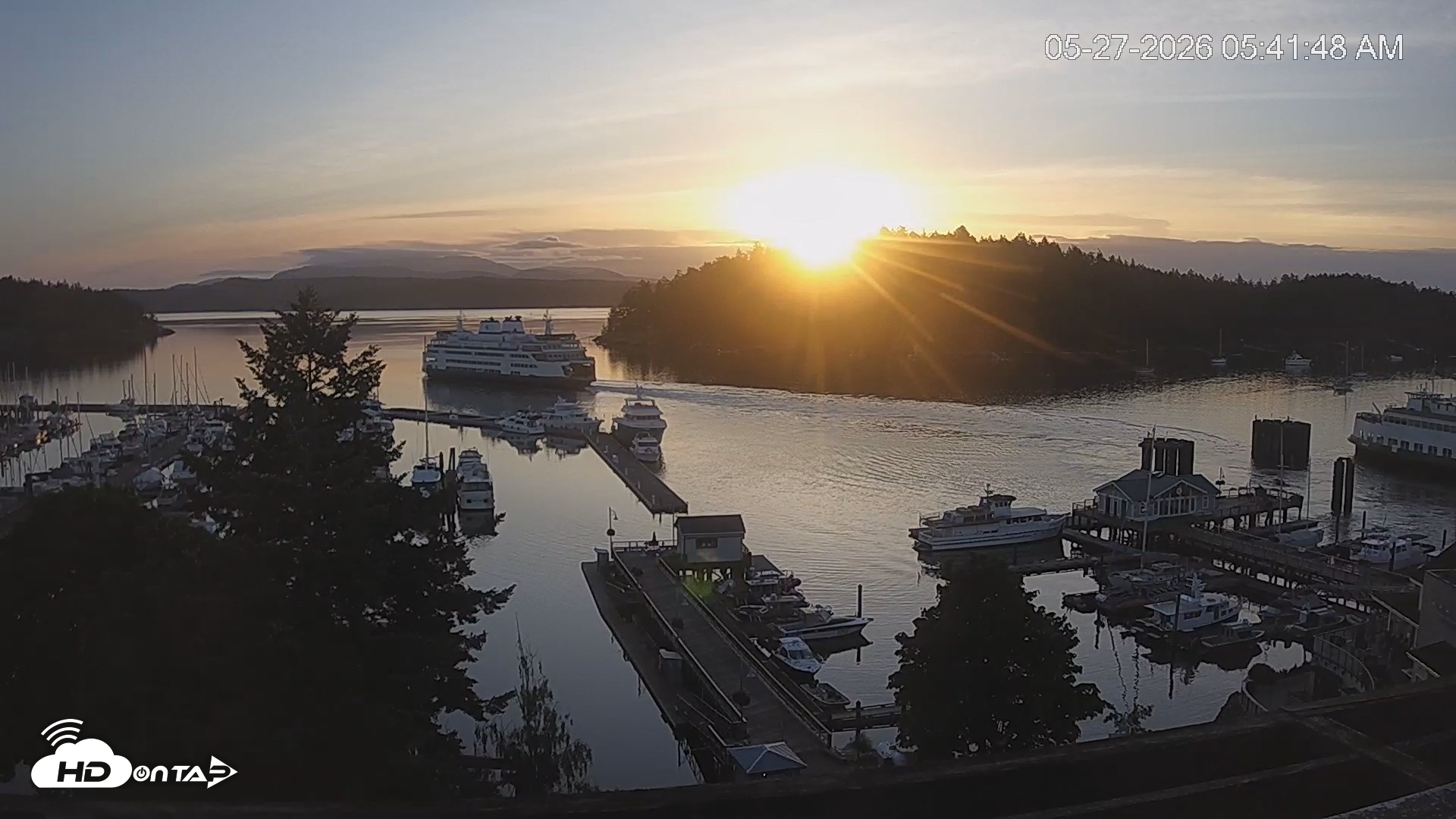 Snapshot of Friday Harbor - San Juan Island Live Webcam taken May 27, 2026, 5:42am PDT