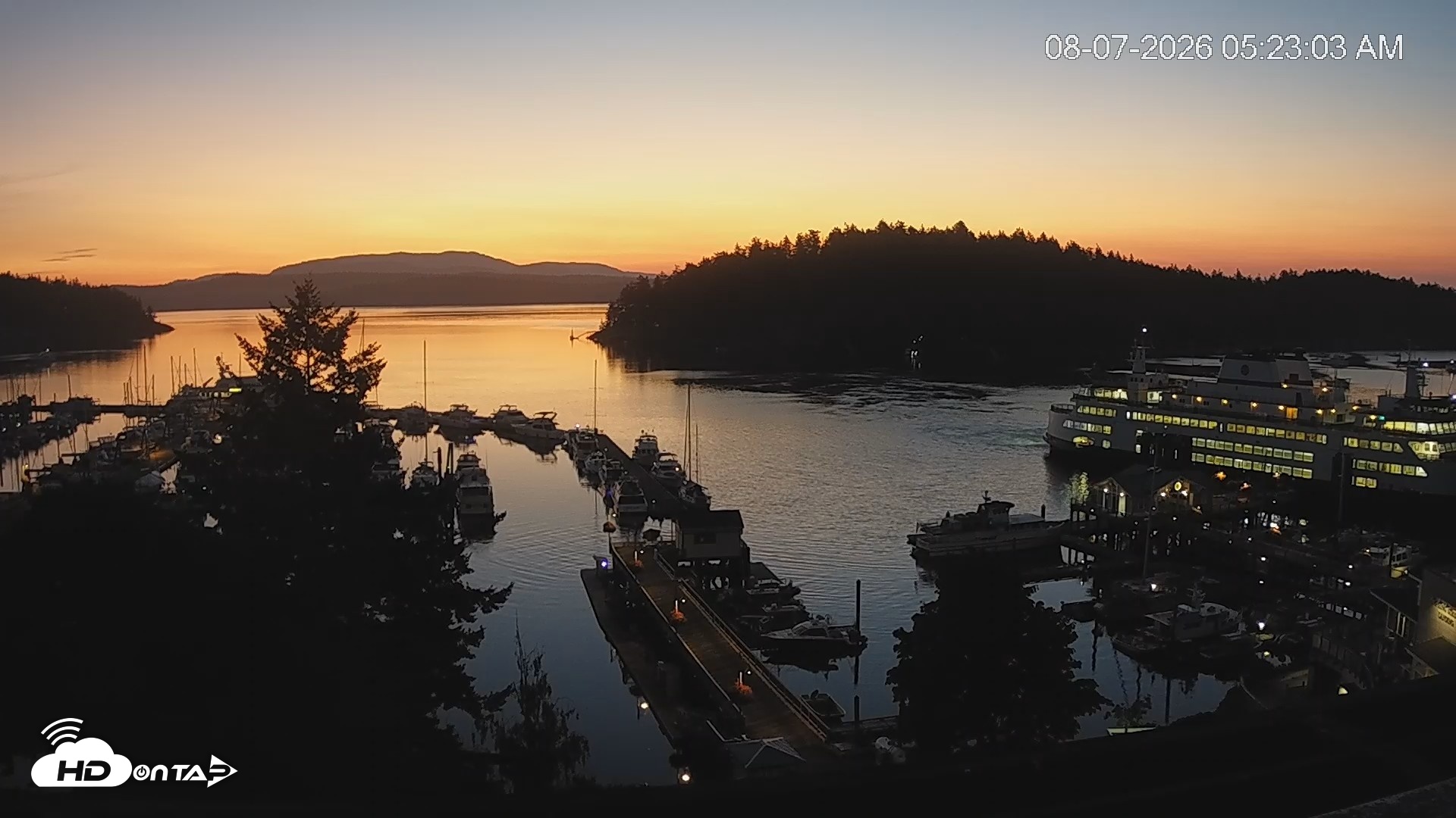 Snapshot of Friday Harbor - San Juan Island Live Webcam taken Aug 7, 2026, 5:24am PDT