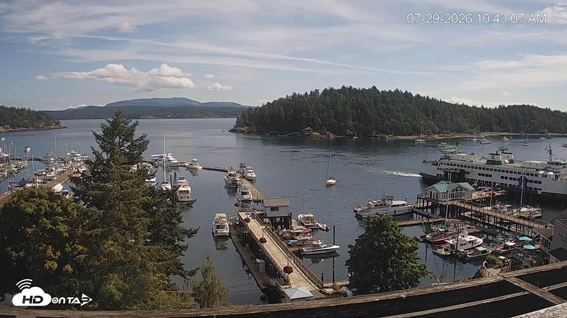 Snapshot of Friday Harbor - San Juan Island Live Webcam taken Jul 29, 2026, 10:43am PDT