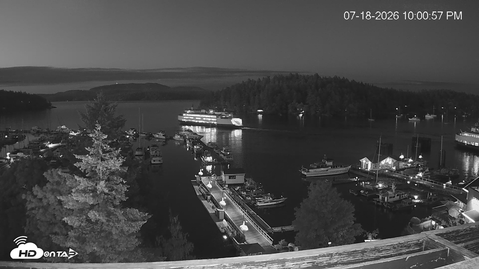 Snapshot of Friday Harbor - San Juan Island Live Webcam taken Jul 18, 2026, 10:02pm PDT