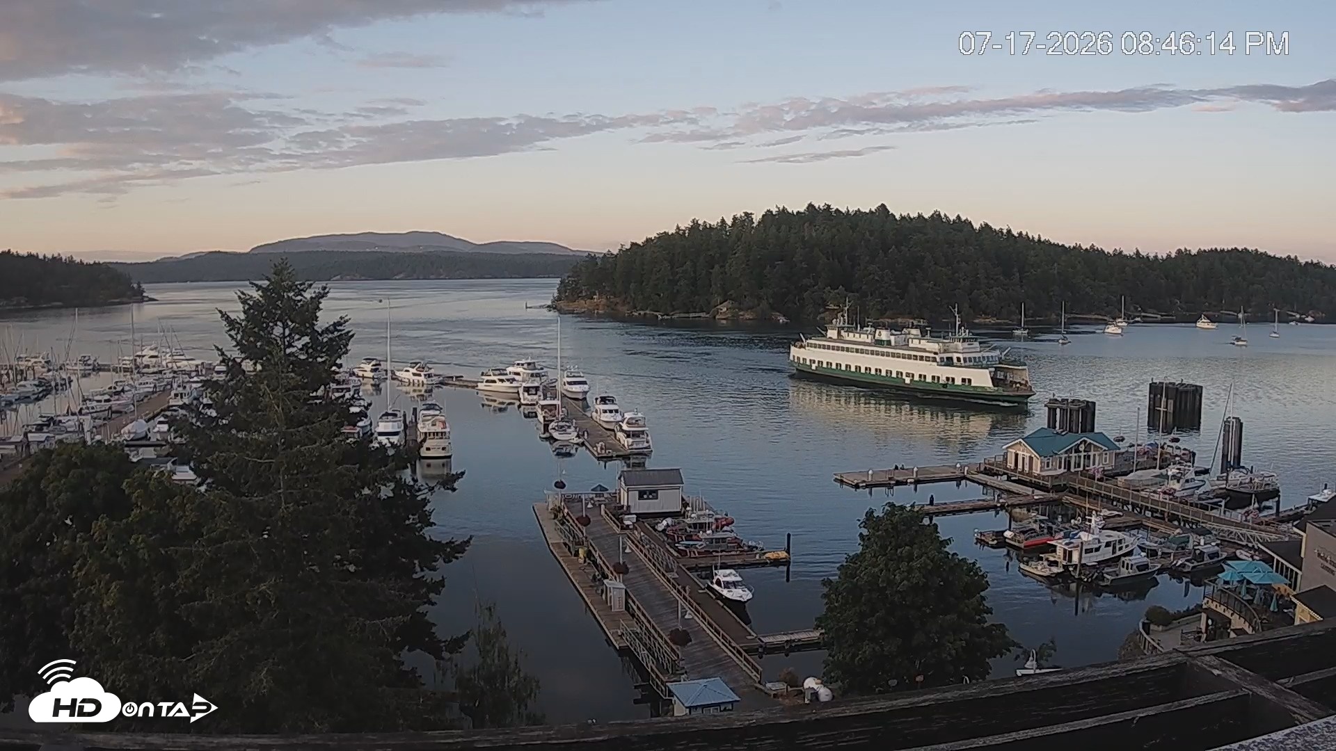 Snapshot of Friday Harbor - San Juan Island Live Webcam taken Jul 17, 2026, 8:47pm PDT