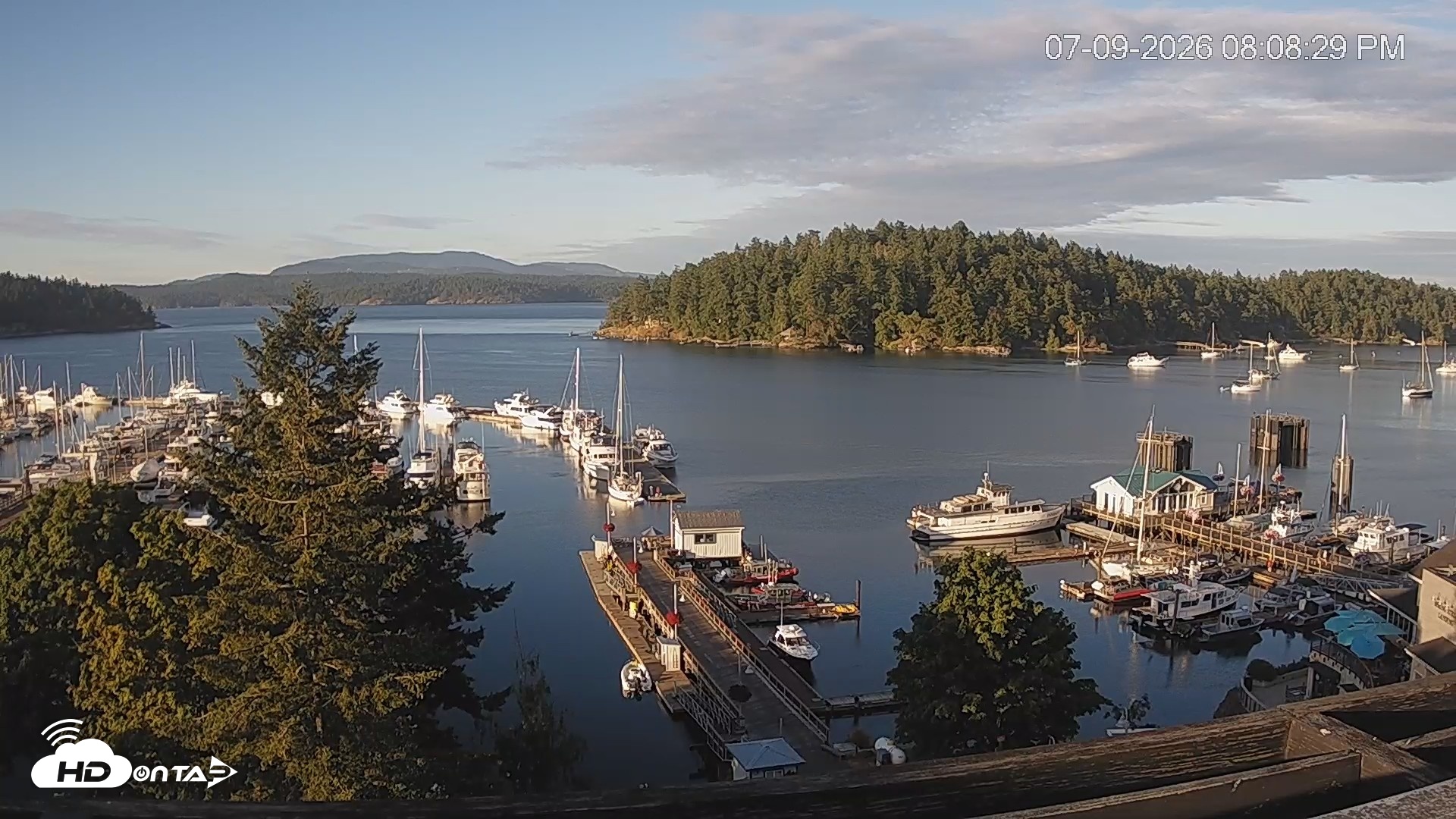 Snapshot of Friday Harbor - San Juan Island Live Webcam taken Jul 9, 2026, 8:09pm PDT