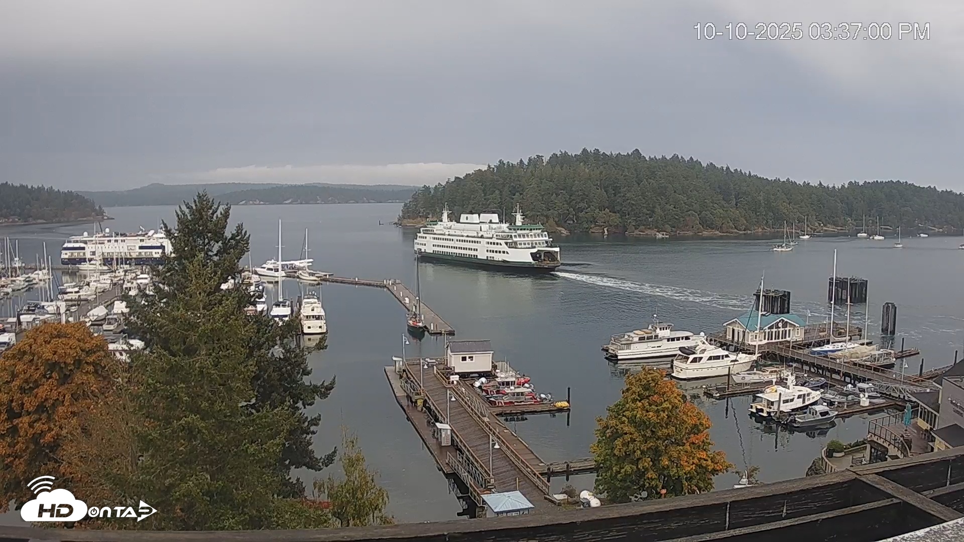 Snapshot of Friday Harbor - San Juan Island Live Webcam taken Oct 10, 2025, 3:37pm PDT
