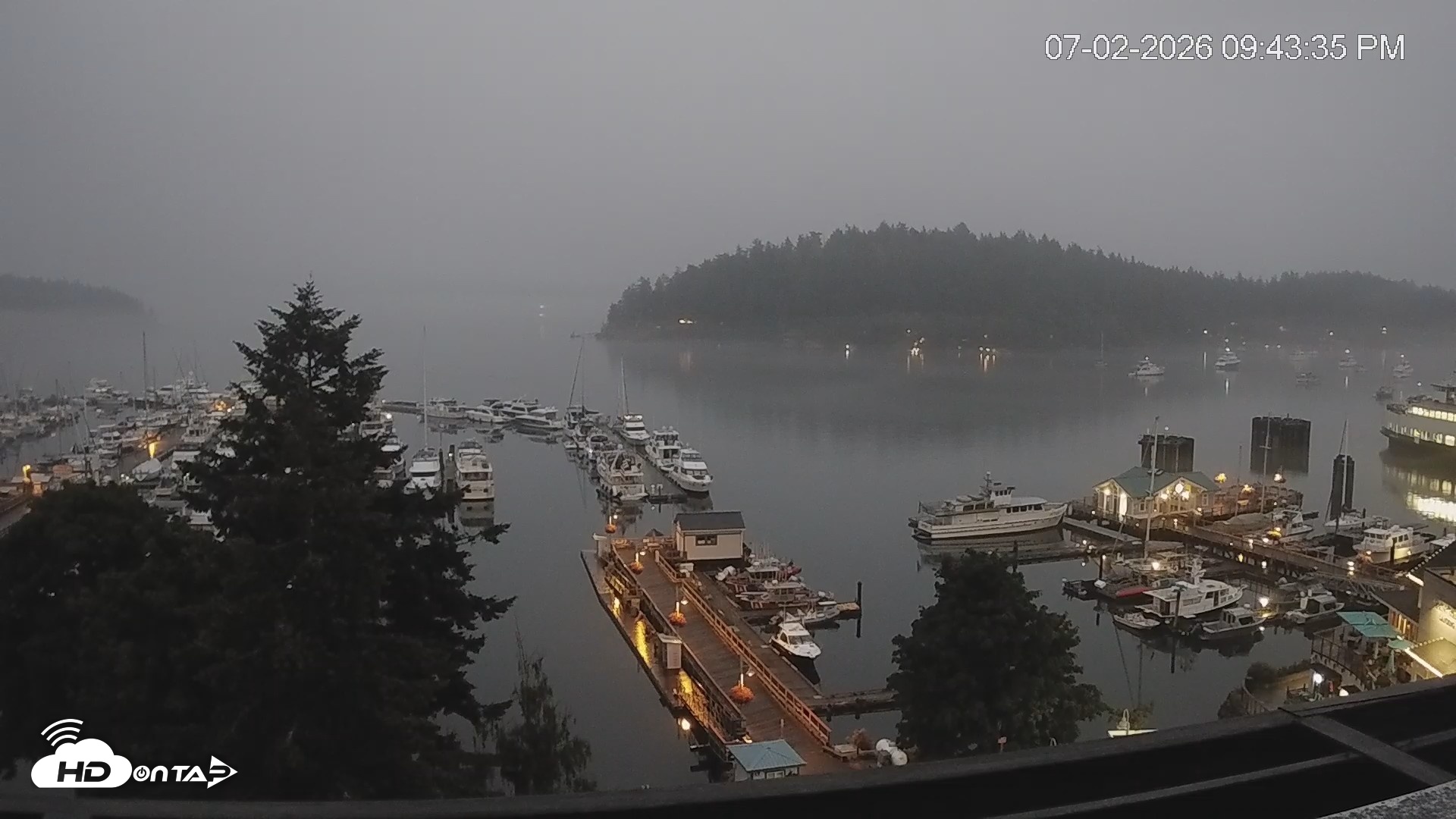 Snapshot of Friday Harbor - San Juan Island Live Webcam taken Jul 2, 2026, 9:48pm PDT