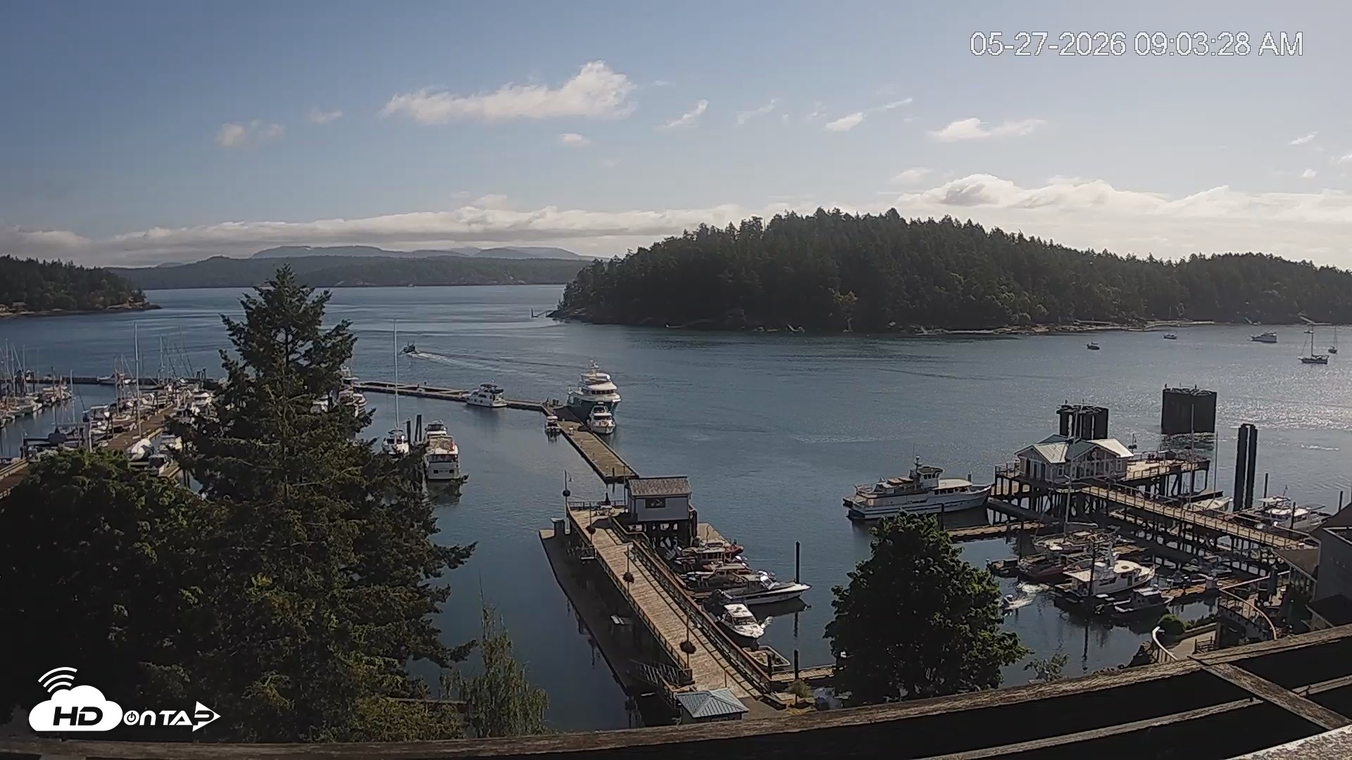 Snapshot of Friday Harbor - San Juan Island Live Webcam taken May 27, 2026, 9:04am PDT
