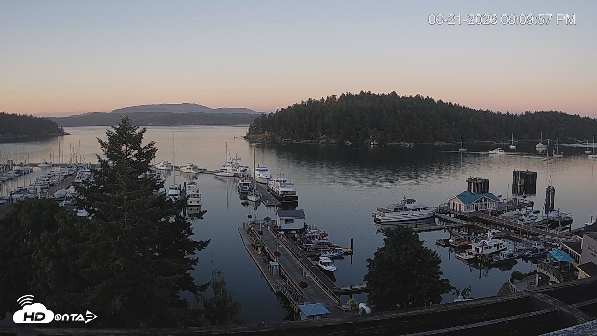 Snapshot of Friday Harbor - San Juan Island Live Webcam taken Jun 21, 2026, 9:10pm PDT