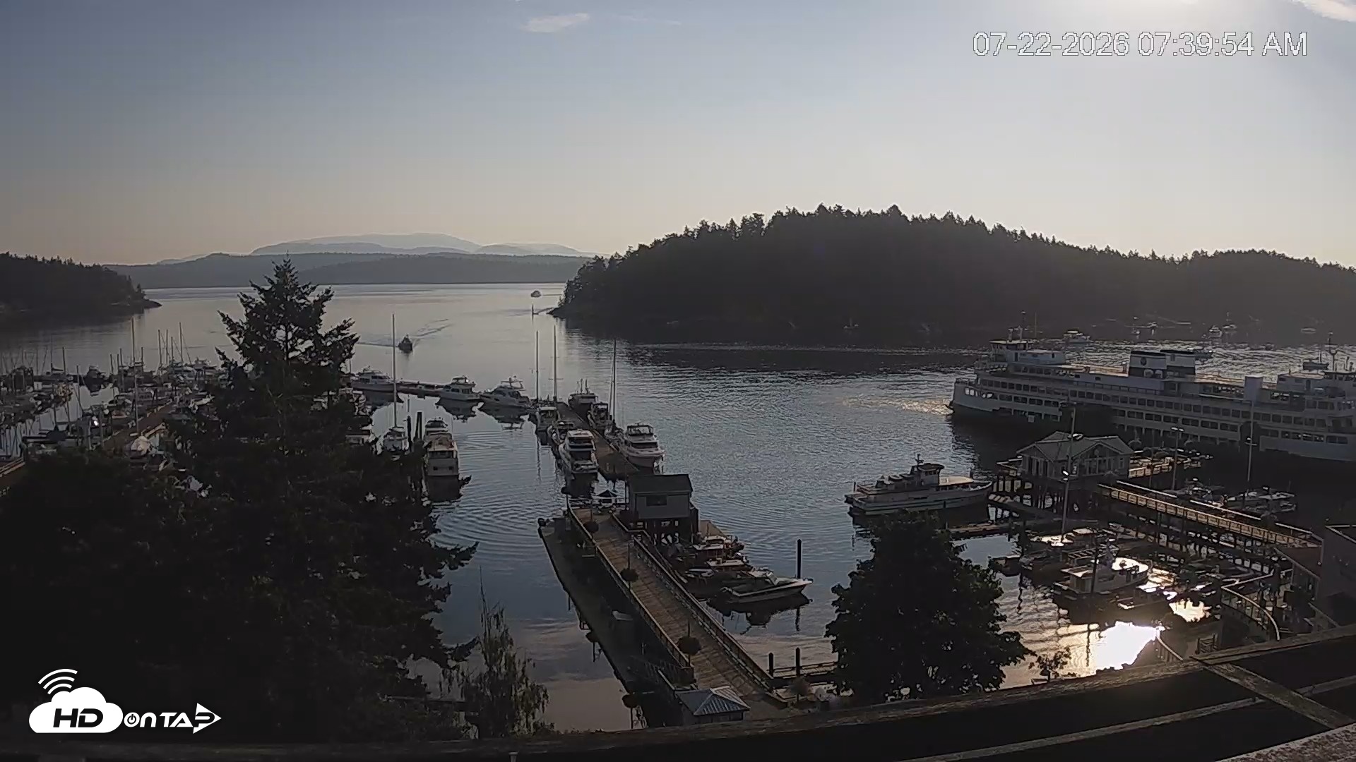 Snapshot of Friday Harbor - San Juan Island Live Webcam taken Jul 22, 2026, 7:40am PDT
