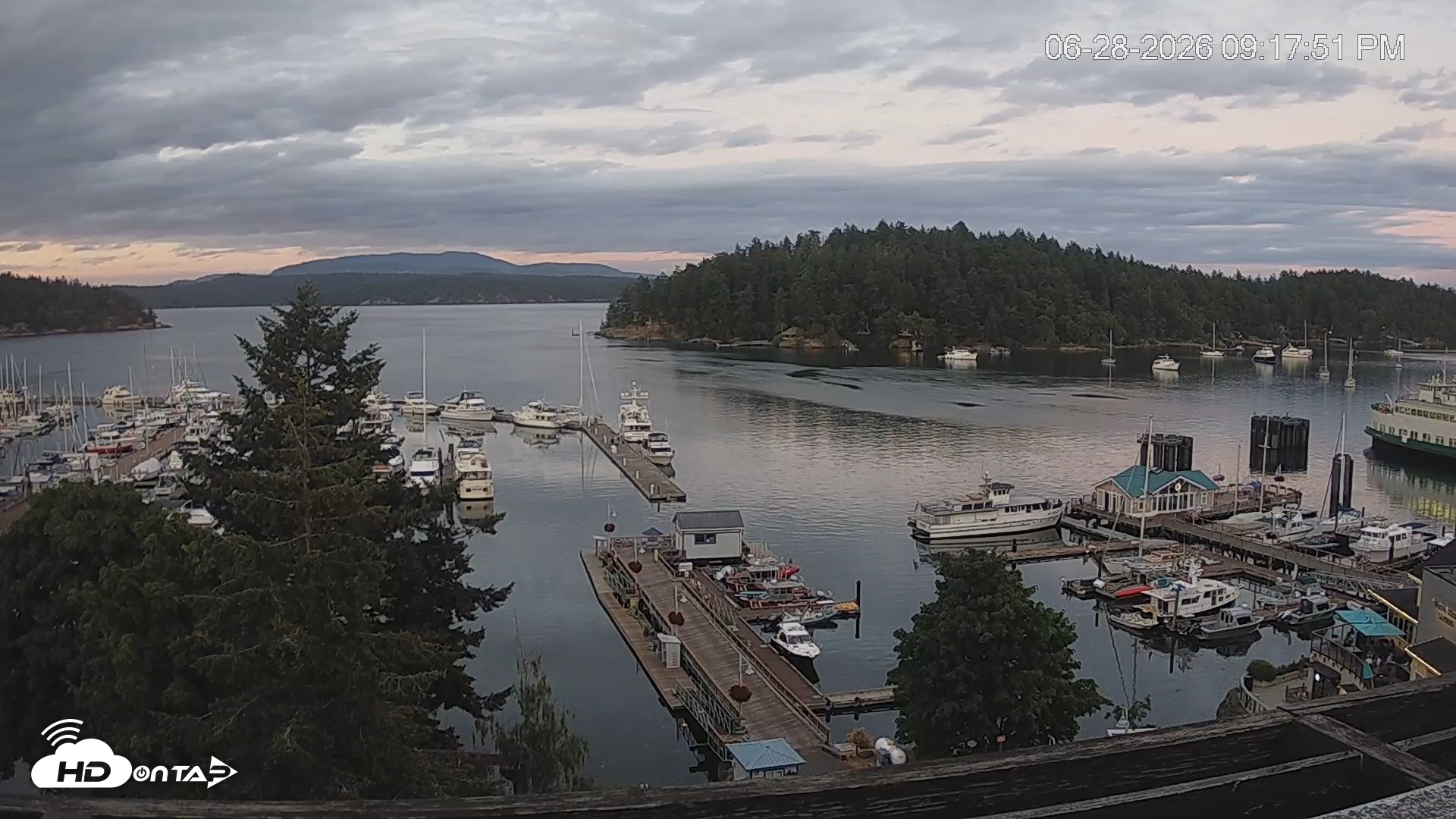 Snapshot of Friday Harbor - San Juan Island Live Webcam taken Jun 28, 2026, 9:18pm PDT