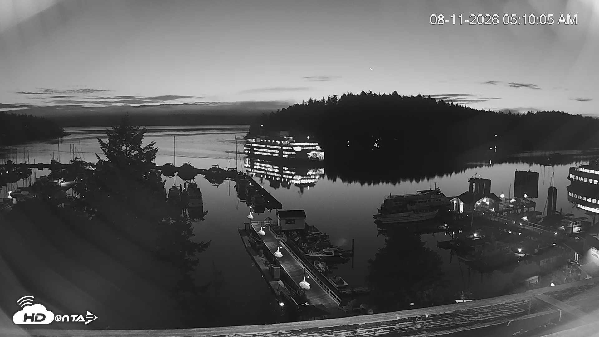 Snapshot of Friday Harbor - San Juan Island Live Webcam taken Aug 11, 2026, 5:14am PDT