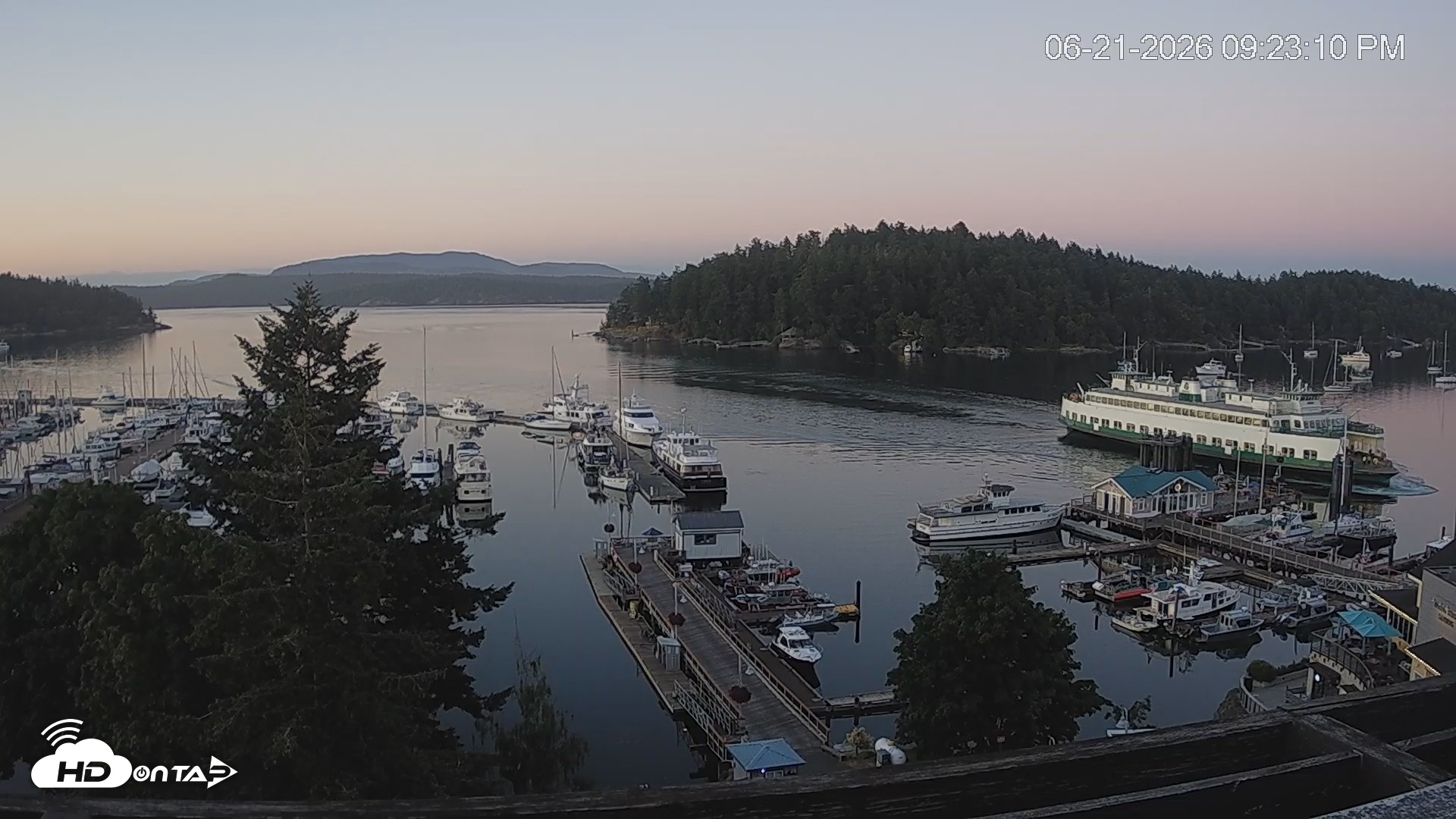 Snapshot of Friday Harbor - San Juan Island Live Webcam taken Jun 21, 2026, 9:23pm PDT