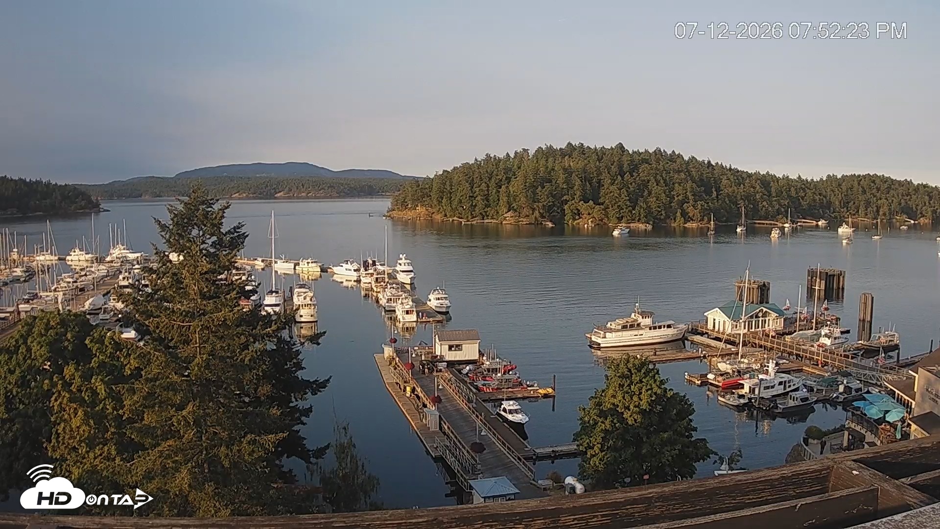 Snapshot of Friday Harbor - San Juan Island Live Webcam taken Jul 12, 2026, 7:53pm PDT