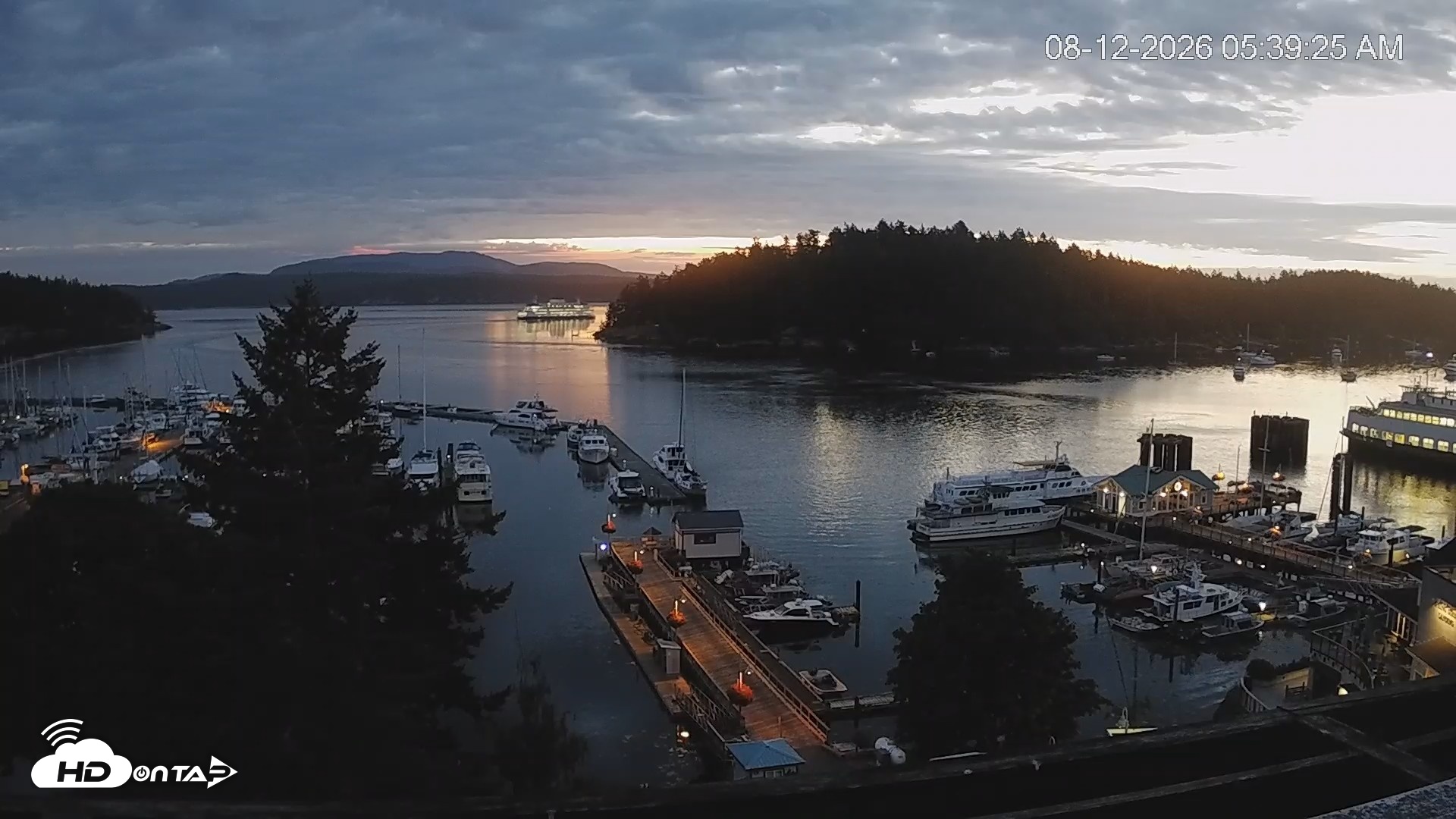 Snapshot of Friday Harbor - San Juan Island Live Webcam taken Aug 12, 2026, 5:40am PDT
