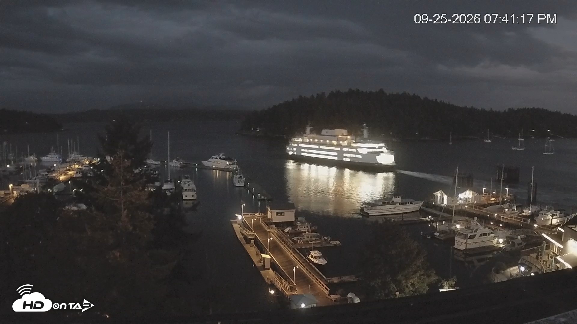 Snapshot of Friday Harbor - San Juan Island Live Webcam taken Sep 25, 2026, 7:41pm PDT