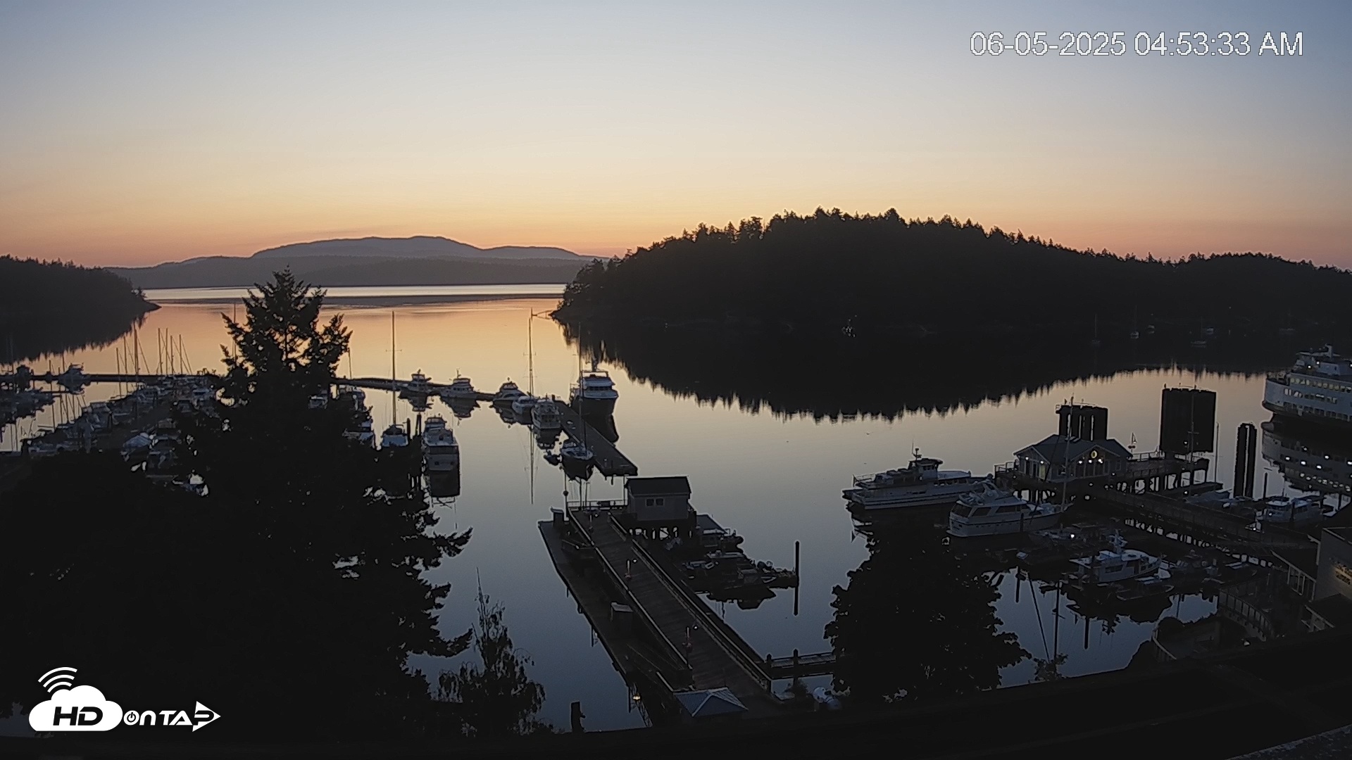 Snapshot of Friday Harbor - San Juan Island Live Webcam taken Jun 5, 2025, 4:54am PDT
