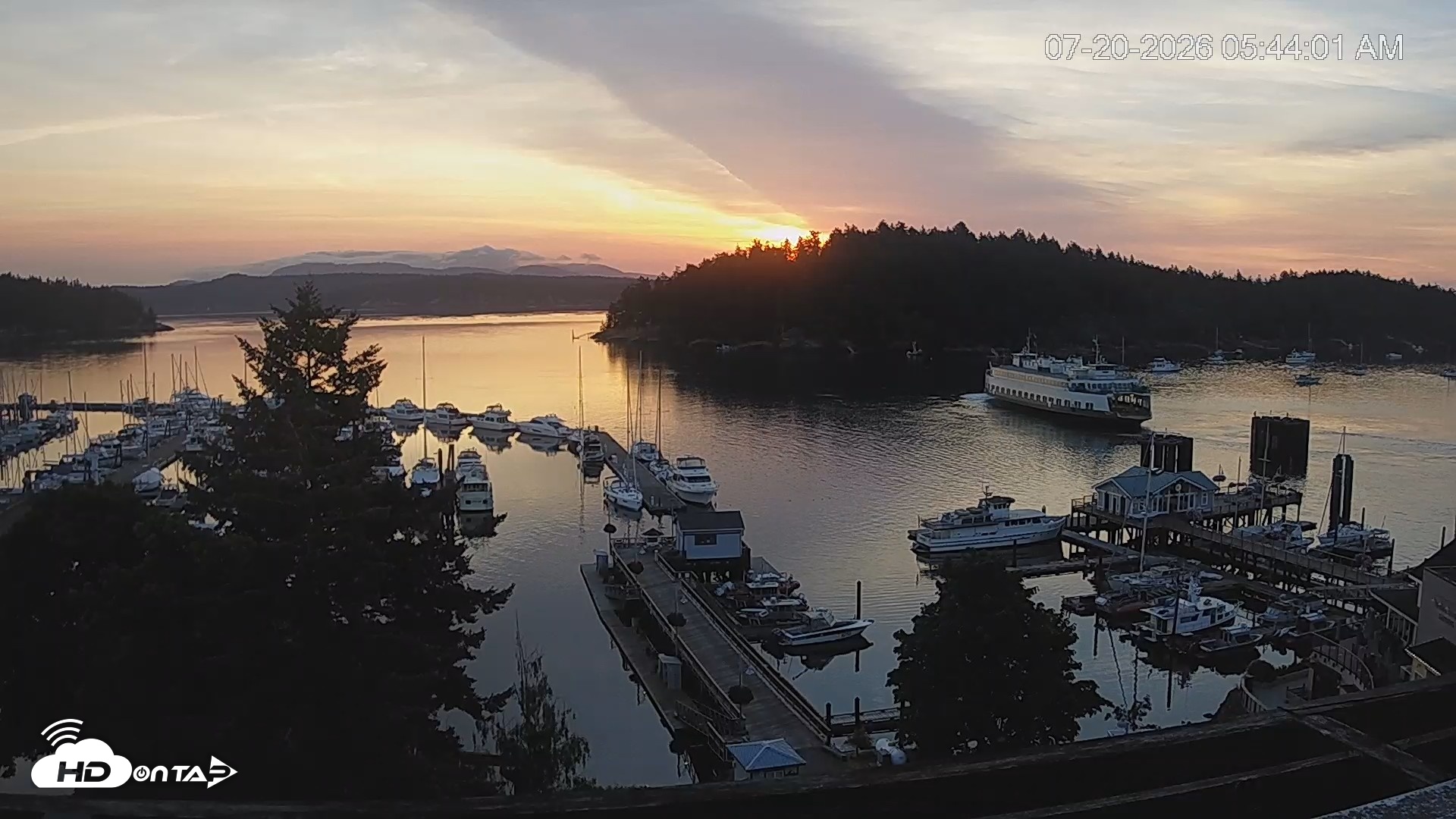 Snapshot of Friday Harbor - San Juan Island Live Webcam taken Jul 20, 2026, 5:44am PDT