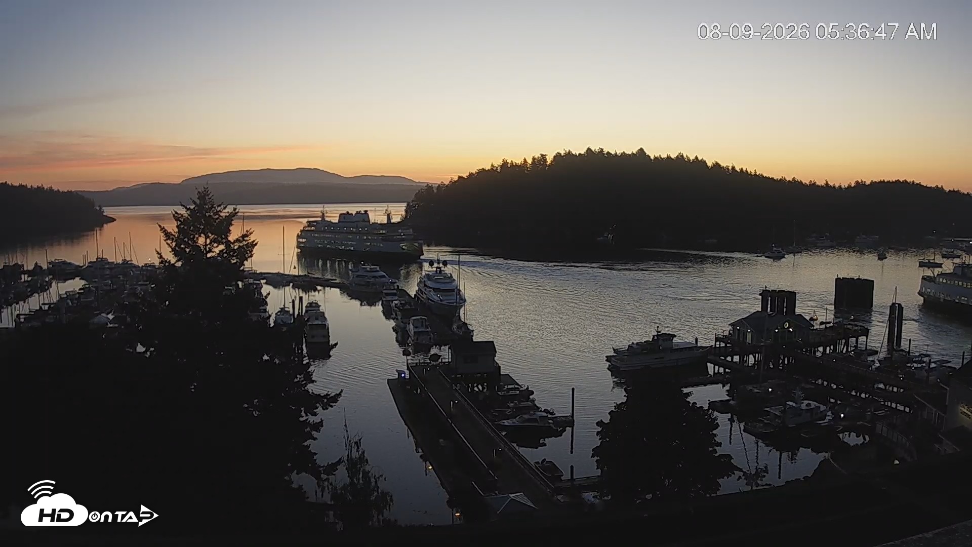 Snapshot of Friday Harbor - San Juan Island Live Webcam taken Aug 9, 2026, 5:37am PDT