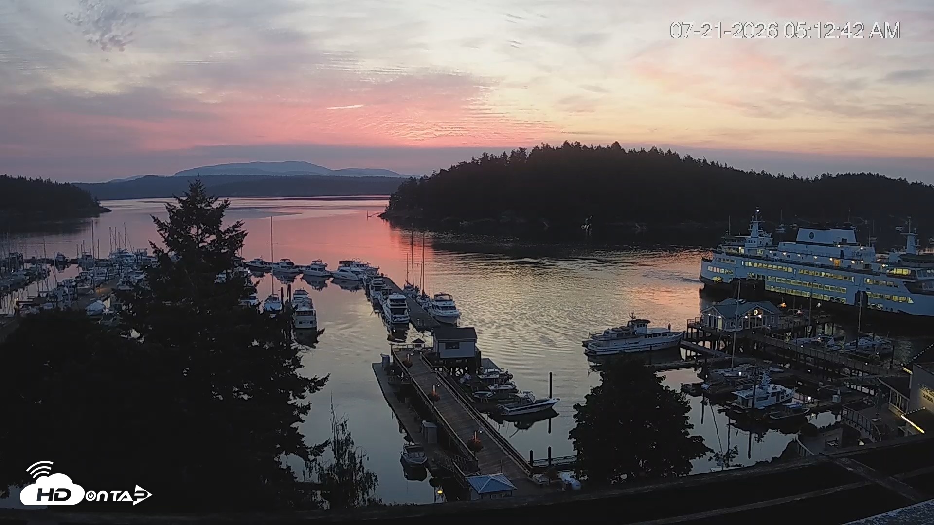 Snapshot of Friday Harbor - San Juan Island Live Webcam taken Jul 21, 2026, 5:13am PDT