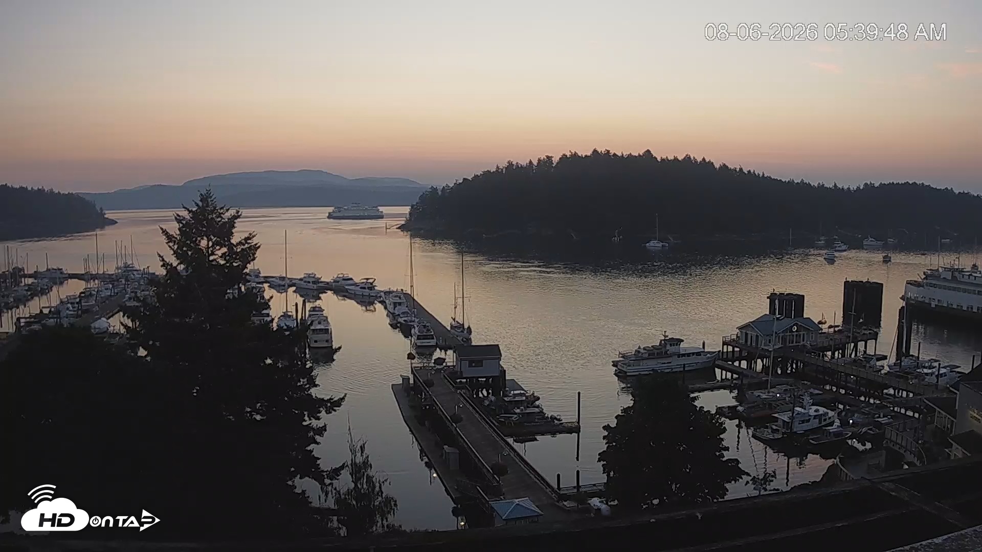 Snapshot of Friday Harbor - San Juan Island Live Webcam taken Aug 6, 2026, 5:40am PDT
