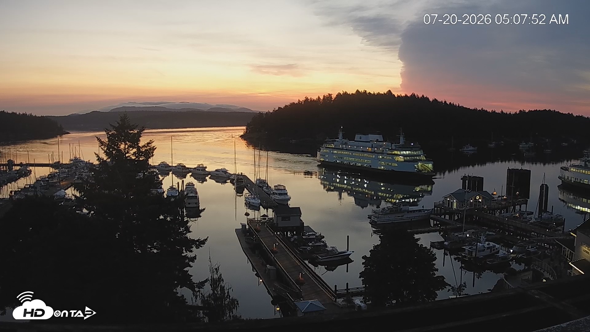 Snapshot of Friday Harbor - San Juan Island Live Webcam taken Jul 20, 2026, 5:08am PDT