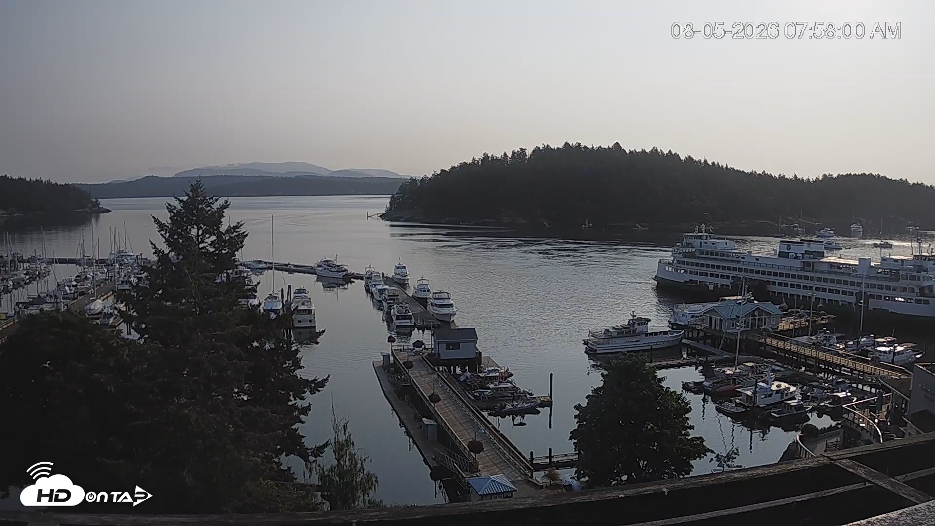 Snapshot of Friday Harbor - San Juan Island Live Webcam taken Aug 5, 2026, 7:58am PDT