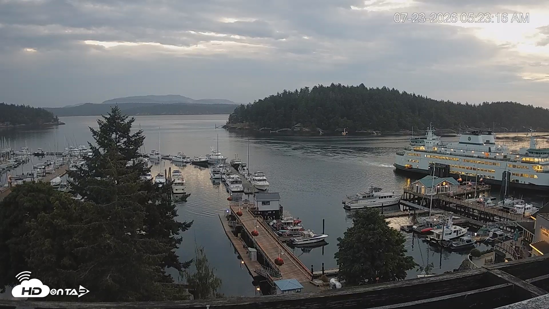Snapshot of Friday Harbor - San Juan Island Live Webcam taken Jul 23, 2026, 5:23am PDT