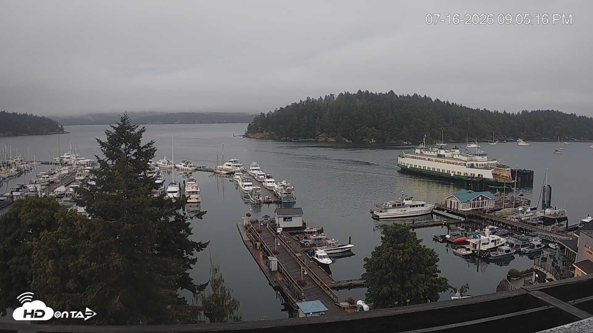 Snapshot of Friday Harbor - San Juan Island Live Webcam taken Jul 16, 2026, 9:06pm PDT