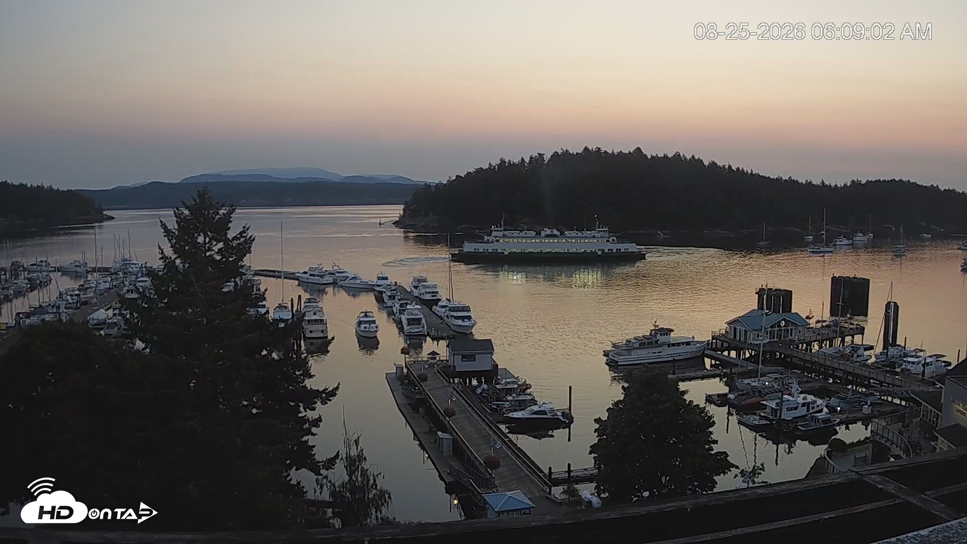 Snapshot of Friday Harbor - San Juan Island Live Webcam taken Aug 25, 2026, 6:09am PDT