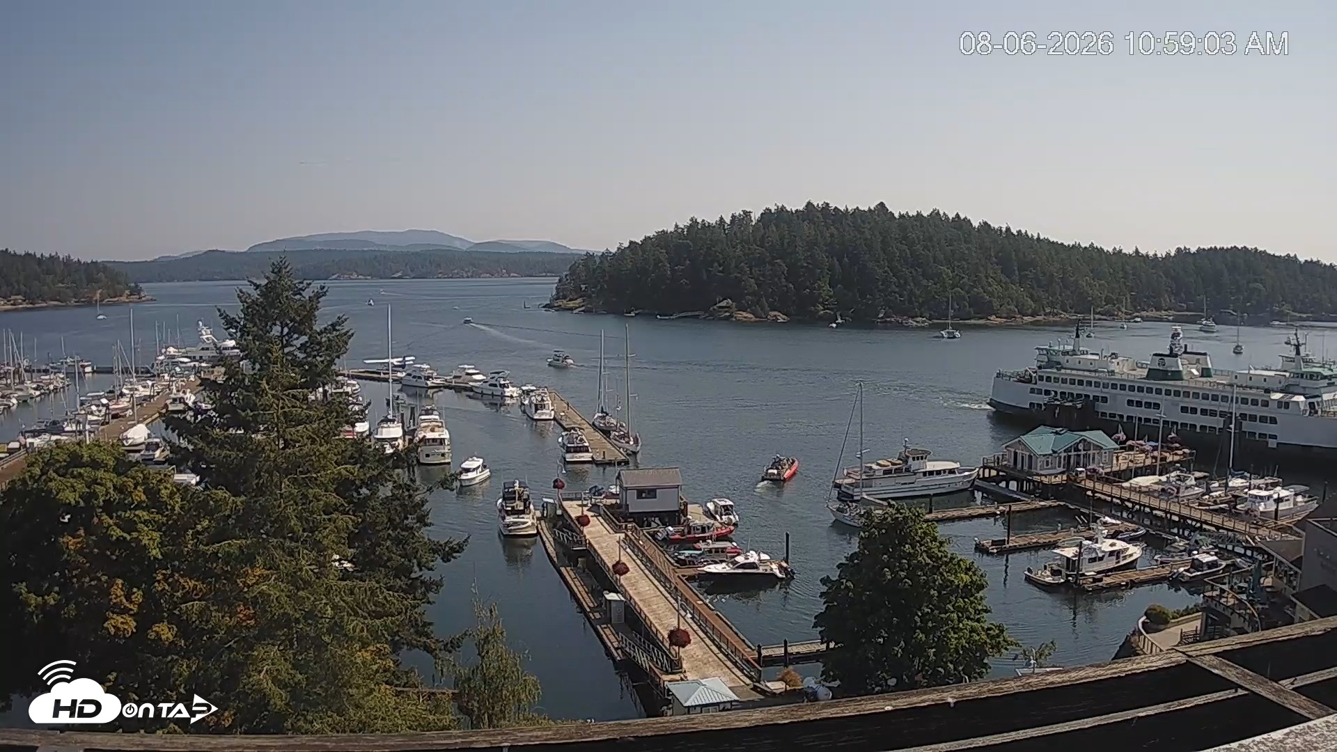 Snapshot of Friday Harbor - San Juan Island Live Webcam taken Aug 6, 2026, 10:59am PDT