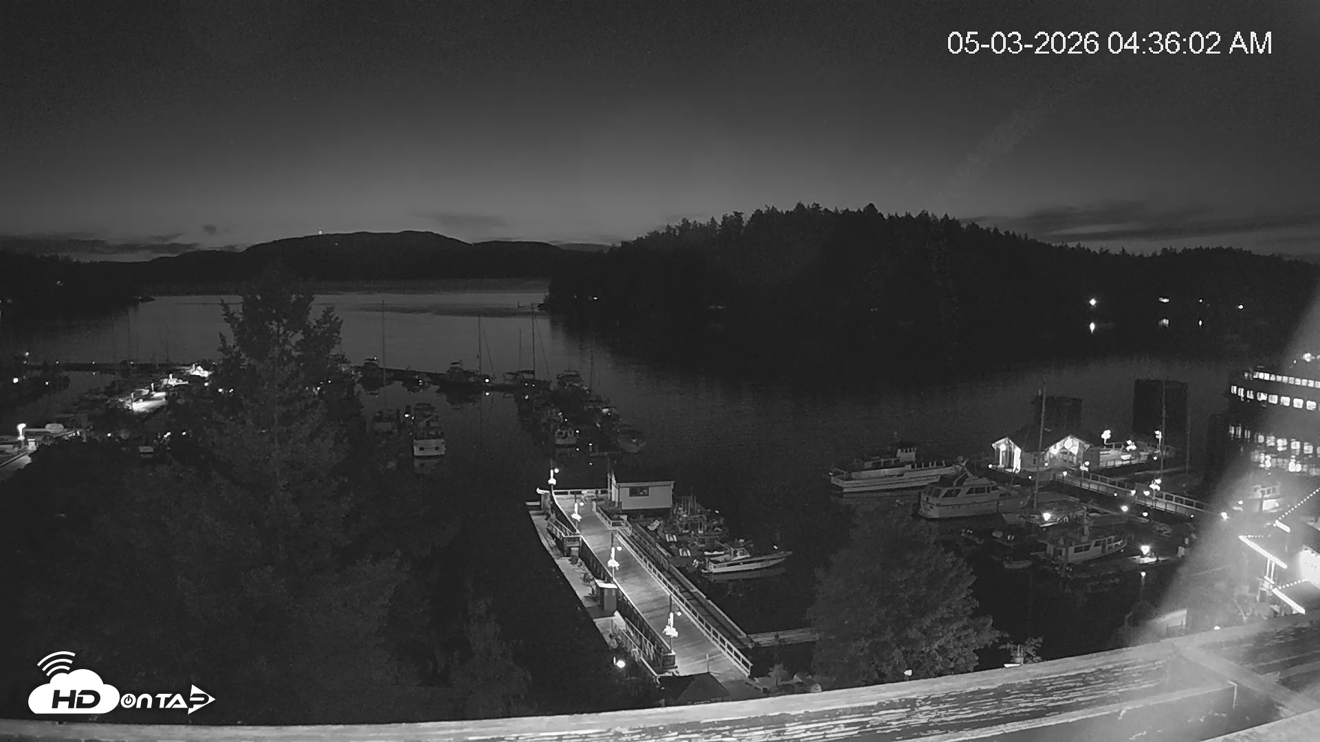 Snapshot of Friday Harbor - San Juan Island Live Webcam taken May 3, 2026, 4:36am PDT