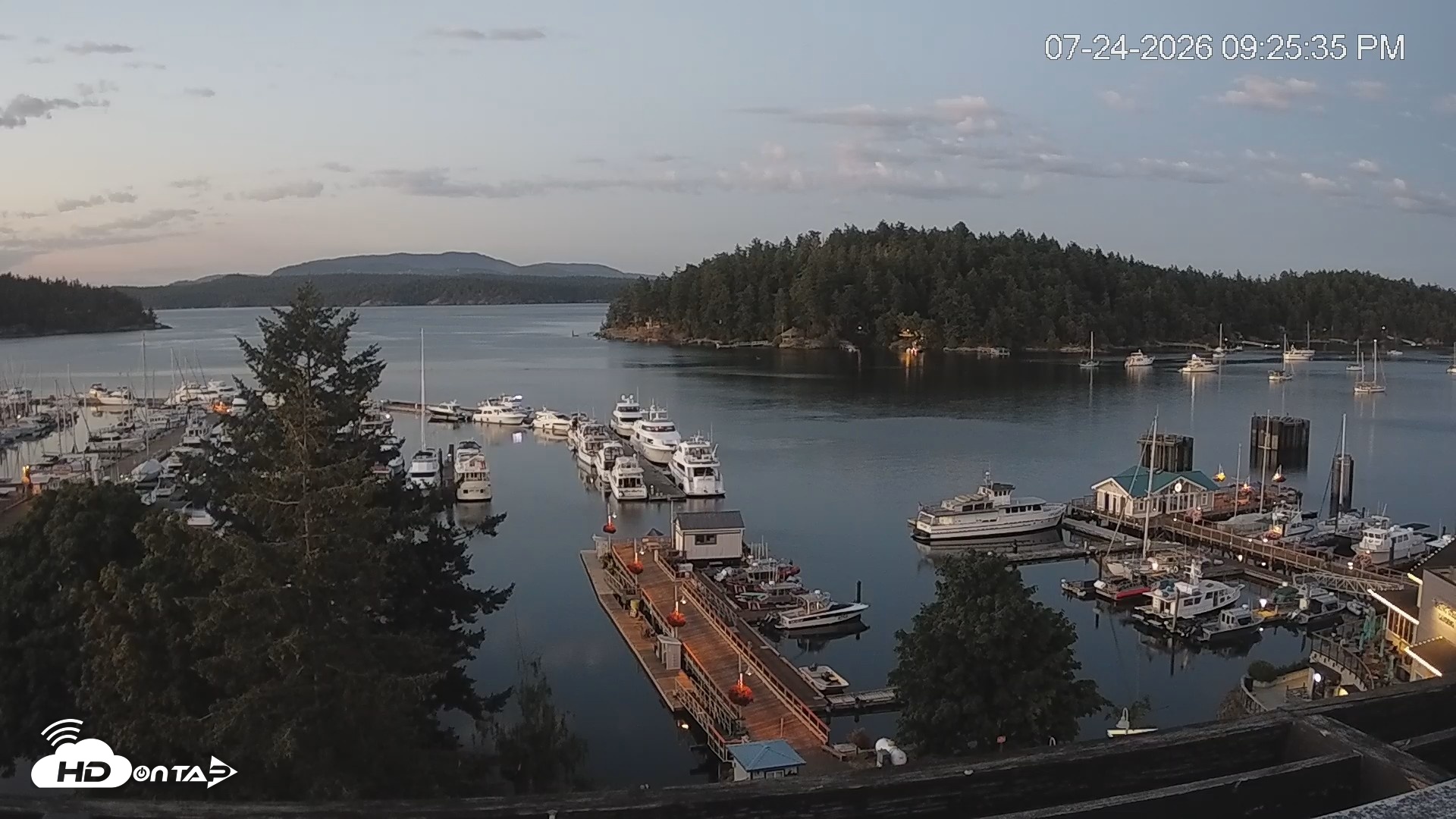 Snapshot of Friday Harbor - San Juan Island Live Webcam taken Jul 24, 2026, 9:26pm PDT
