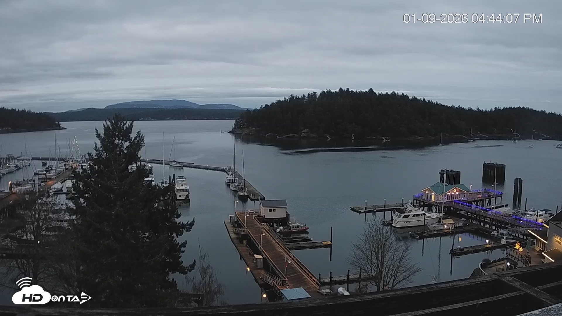 Snapshot of Friday Harbor - San Juan Island Live Webcam taken Jan 9, 2026, 4:44pm PST