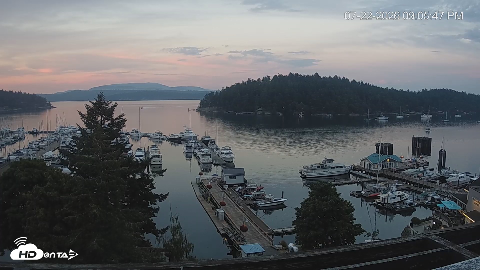 Snapshot of Friday Harbor - San Juan Island Live Webcam taken Jul 22, 2026, 9:06pm PDT