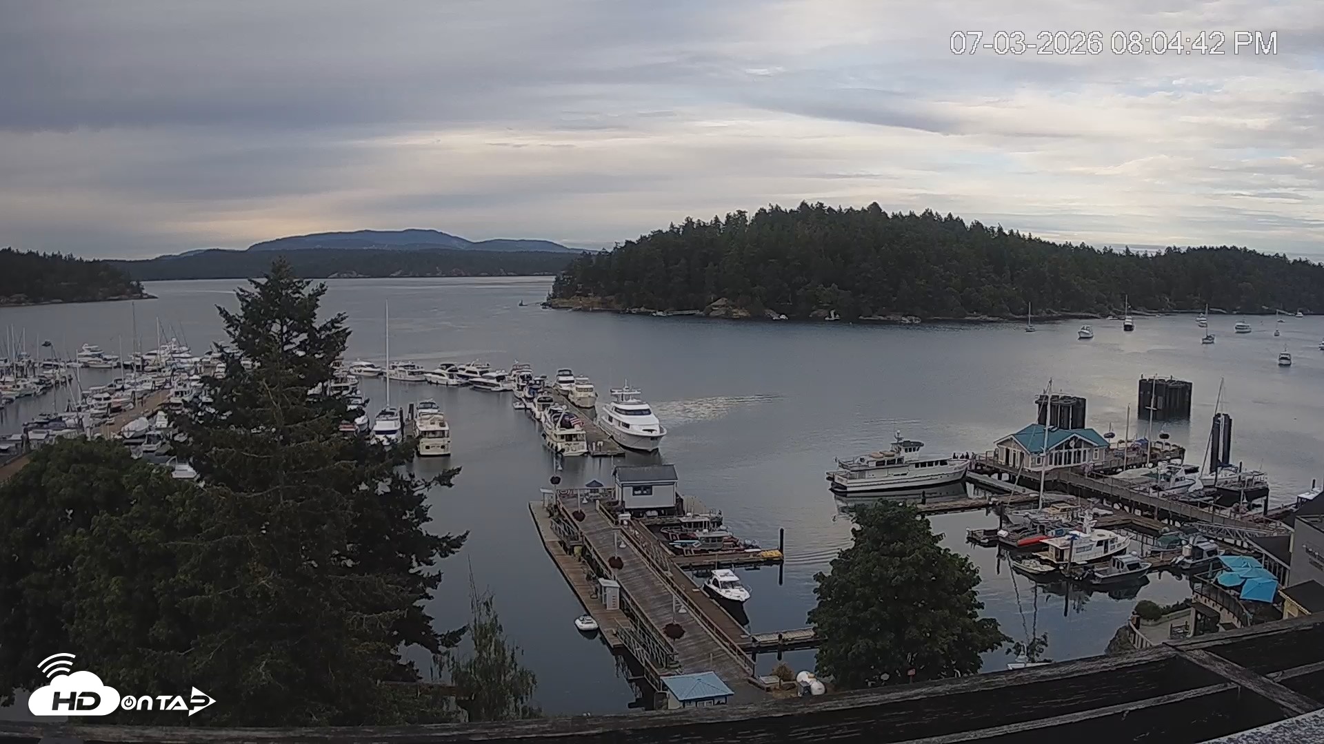Snapshot of Friday Harbor - San Juan Island Live Webcam taken Jul 3, 2026, 8:05pm PDT
