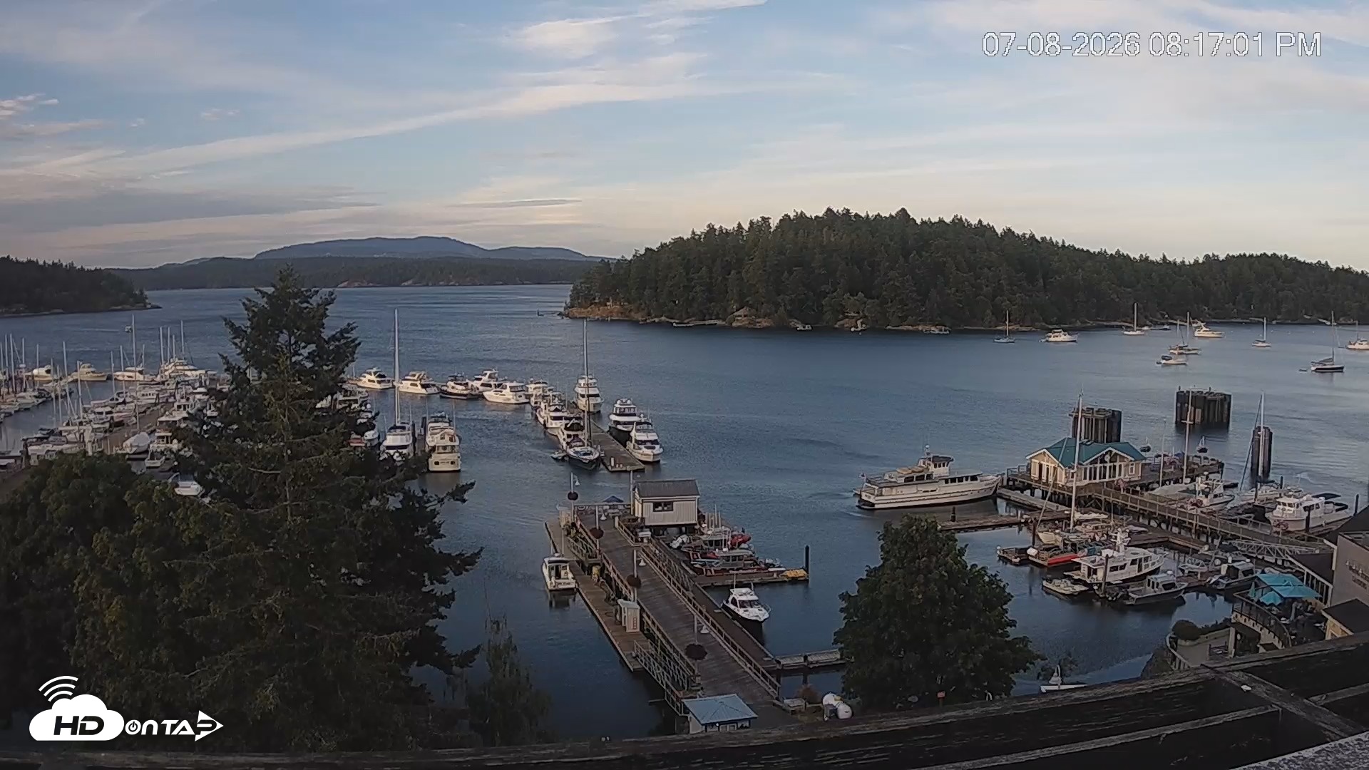 Snapshot of Friday Harbor - San Juan Island Live Webcam taken Jul 8, 2026, 8:18pm PDT