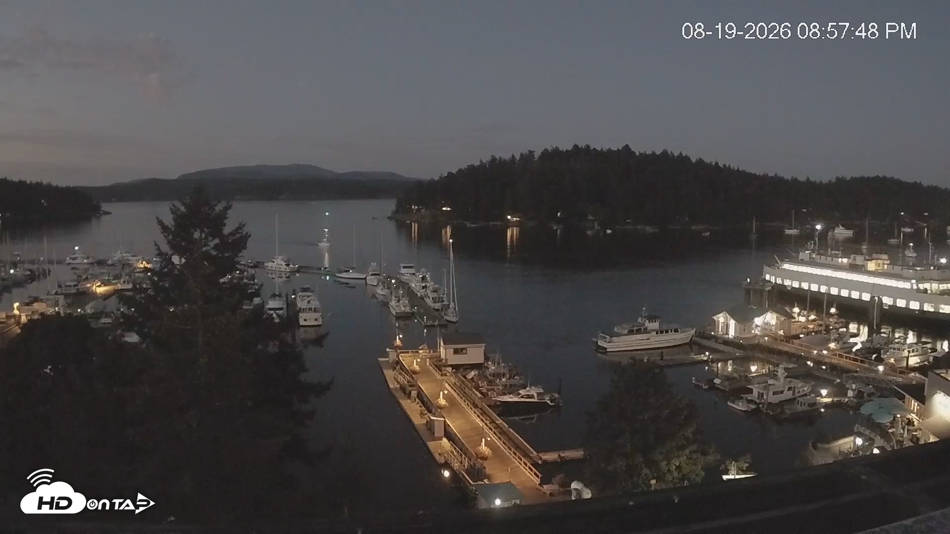 Snapshot of Friday Harbor - San Juan Island Live Webcam taken Aug 19, 2026, 8:59pm PDT