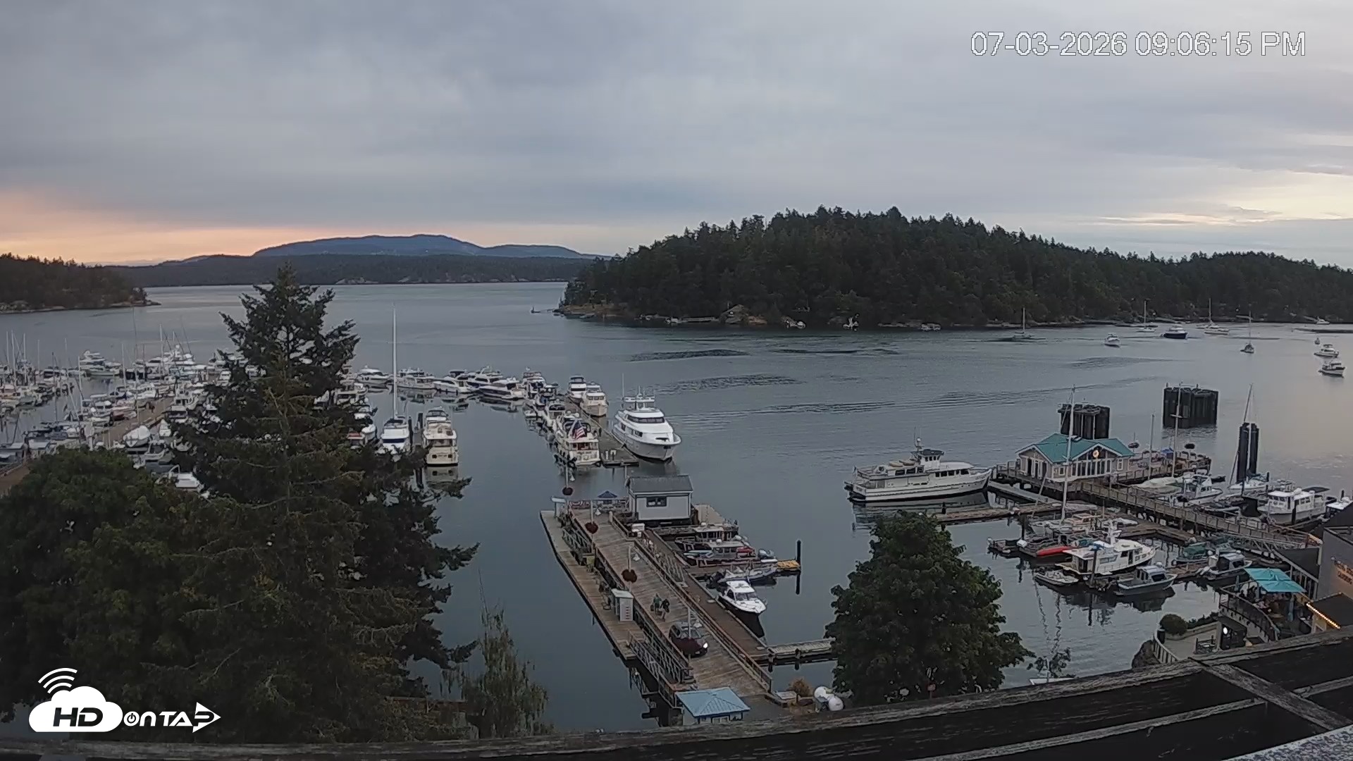 Snapshot of Friday Harbor - San Juan Island Live Webcam taken Jul 3, 2026, 9:07pm PDT