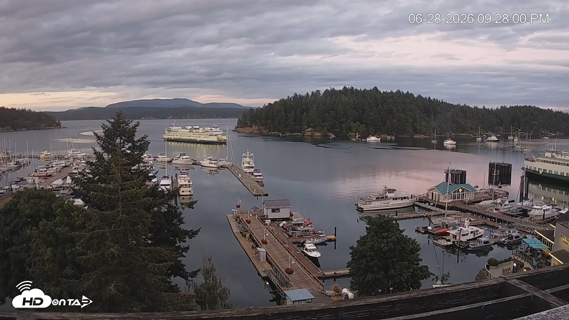 Snapshot of Friday Harbor - San Juan Island Live Webcam taken Jun 28, 2026, 9:28pm PDT