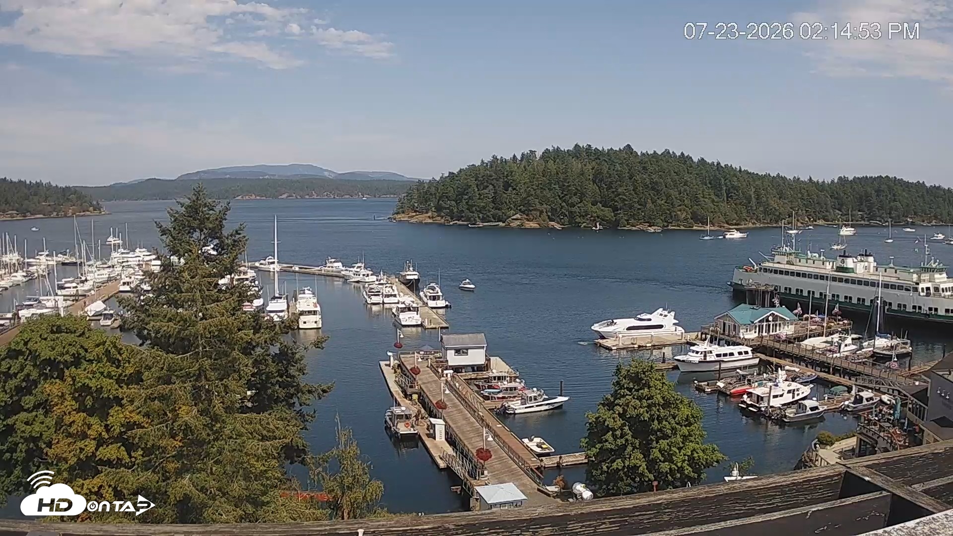 Snapshot of Friday Harbor - San Juan Island Live Webcam taken Jul 23, 2026, 2:15pm PDT