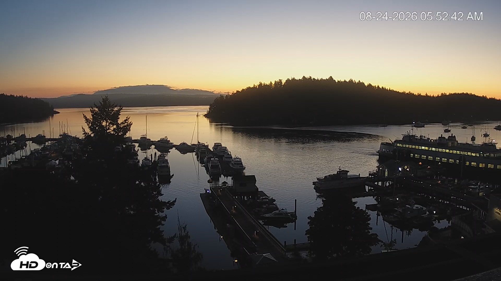 Snapshot of Friday Harbor - San Juan Island Live Webcam taken Aug 24, 2026, 5:53am PDT