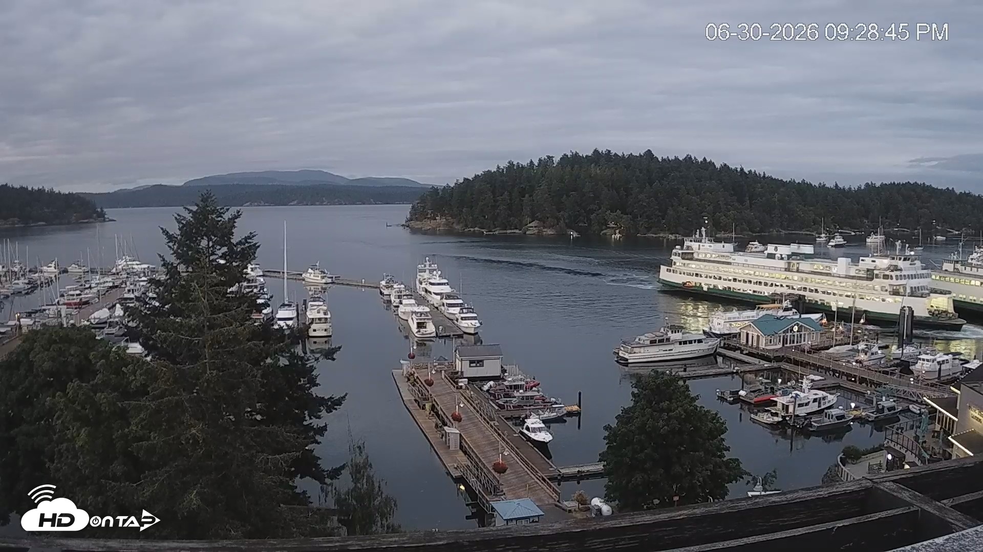 Snapshot of Friday Harbor - San Juan Island Live Webcam taken Jun 30, 2026, 9:29pm PDT