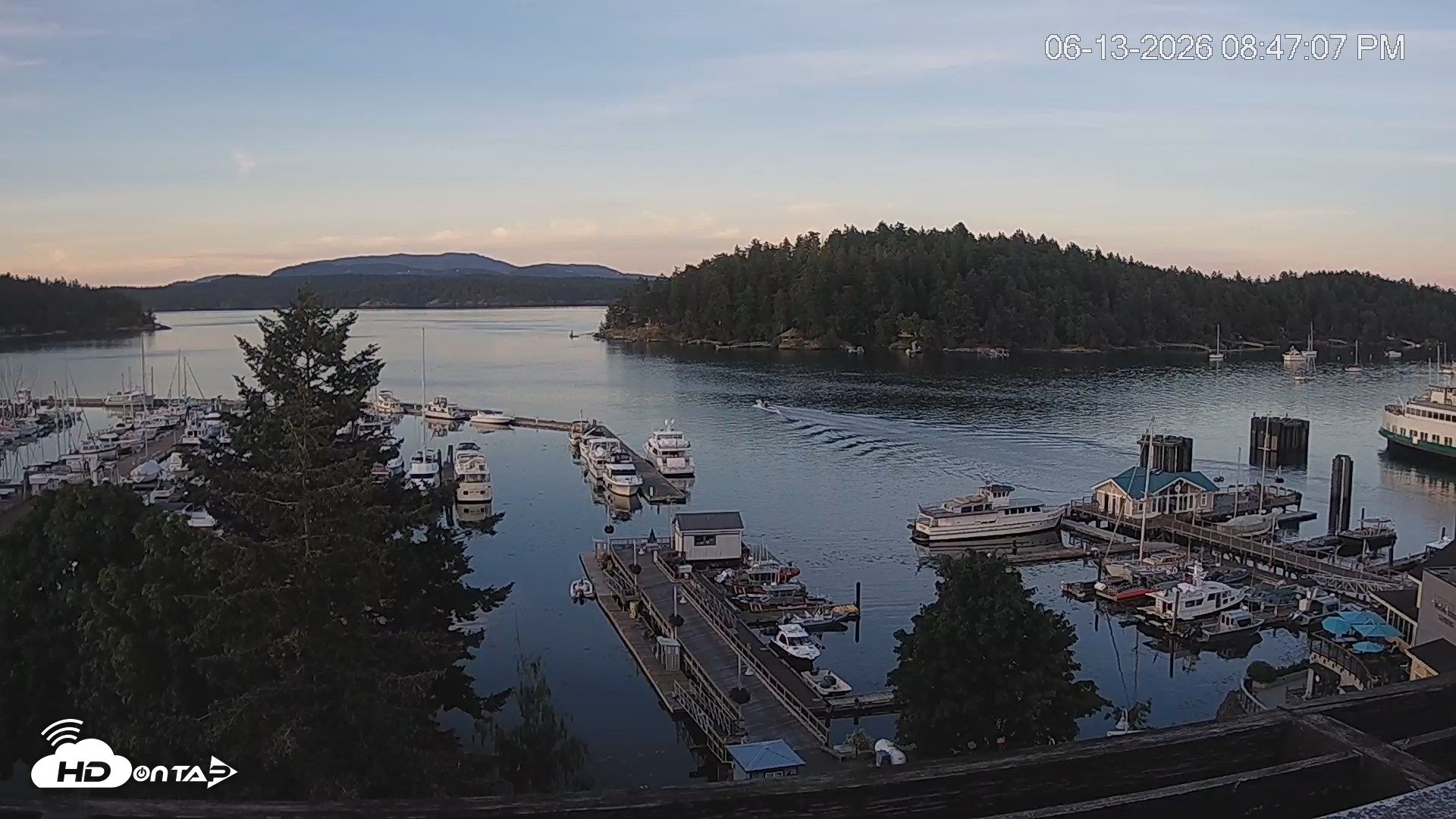 Snapshot of Friday Harbor - San Juan Island Live Webcam taken Jun 13, 2026, 8:47pm PDT